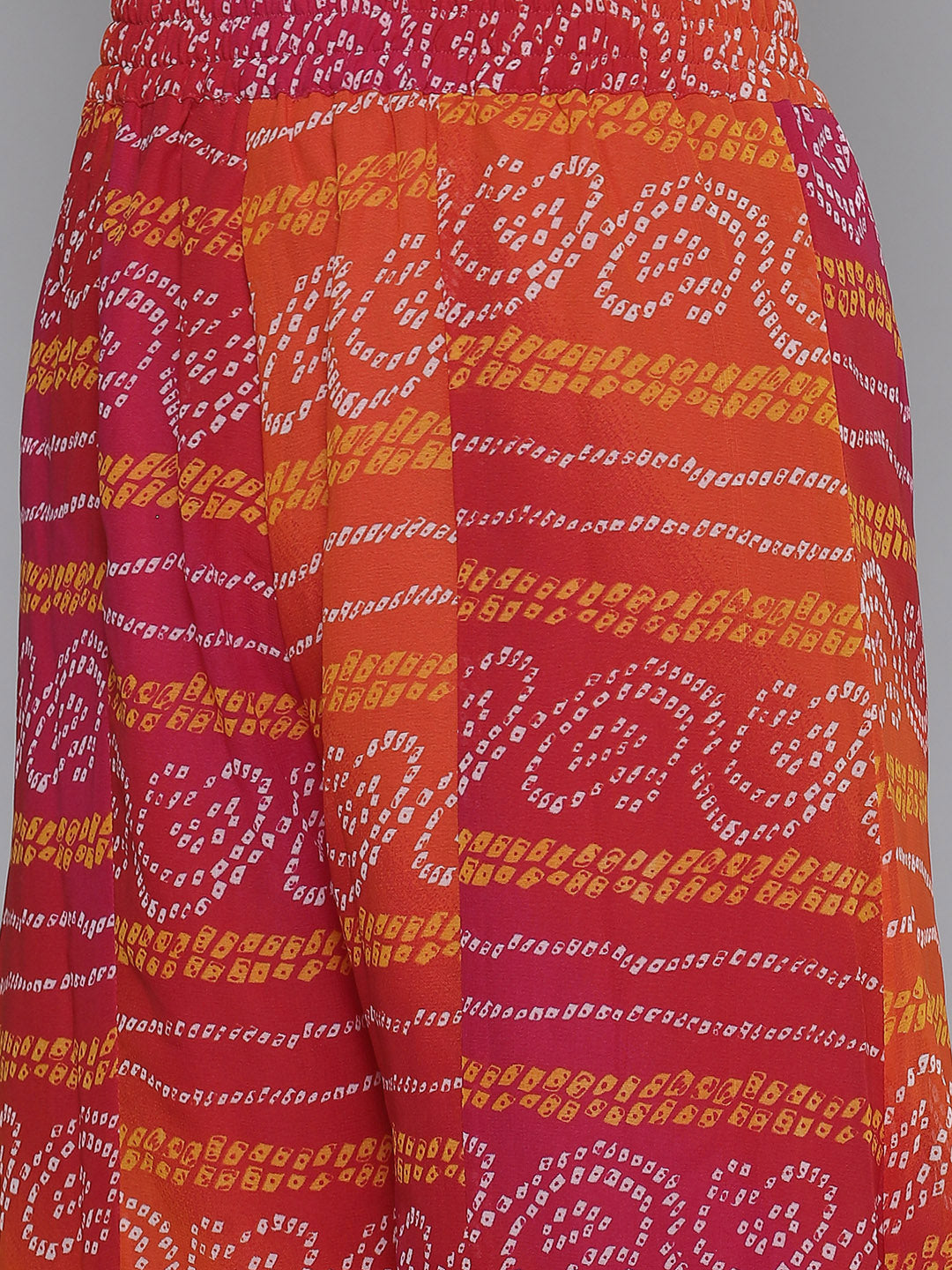 PANIT Orange Bandhani Printed Sequinned Kurta with Sharara & With Dupatta