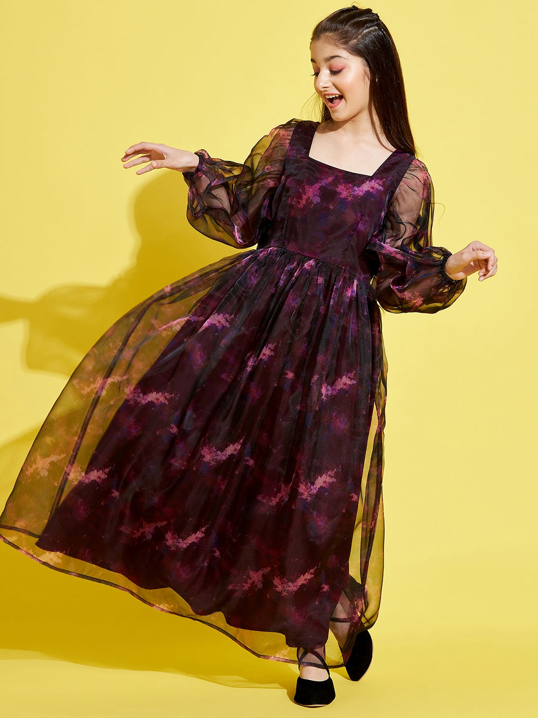 Girl Black Floral Maxi Maxi Dress