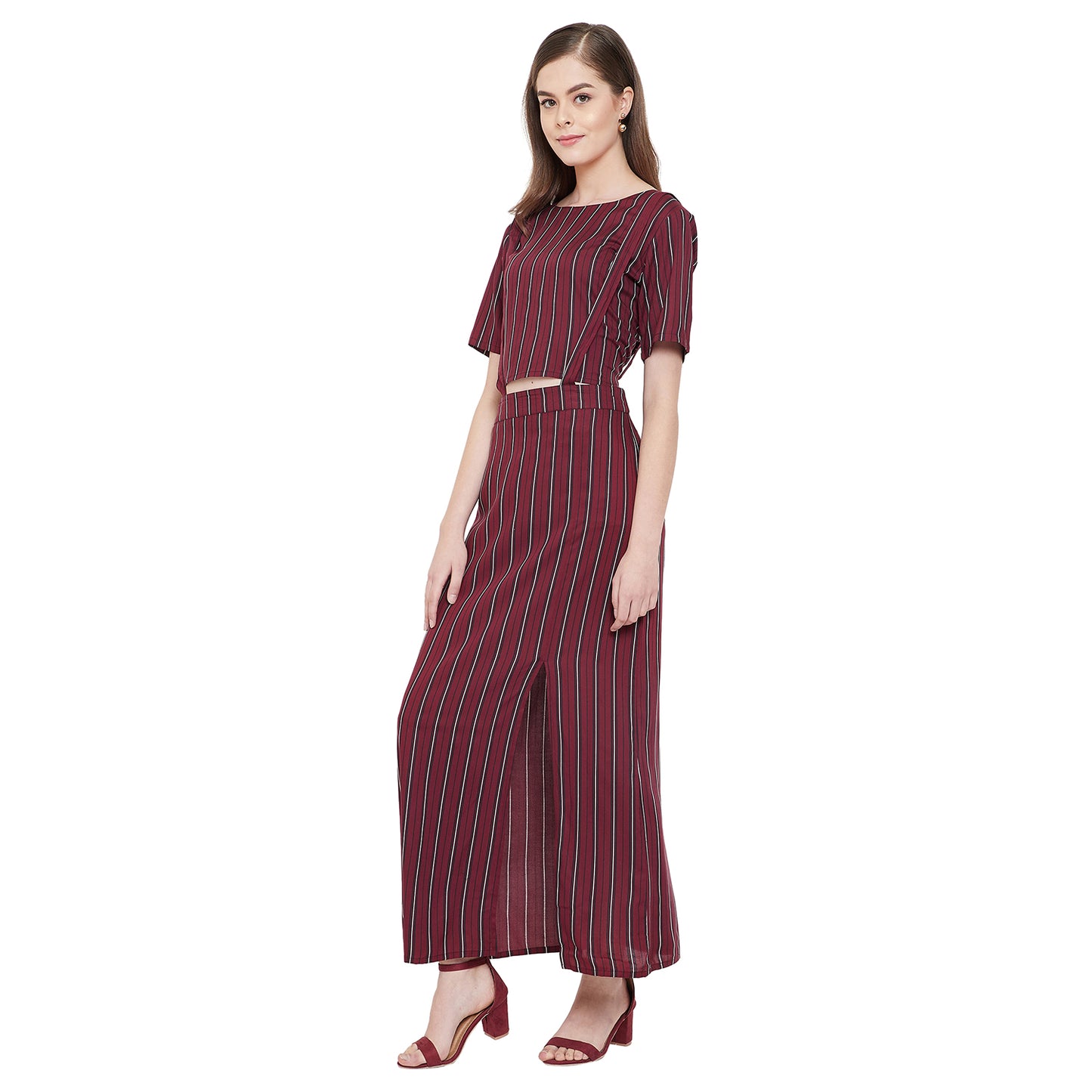 Women's Fit and Flare Midi Length Skirt and top
