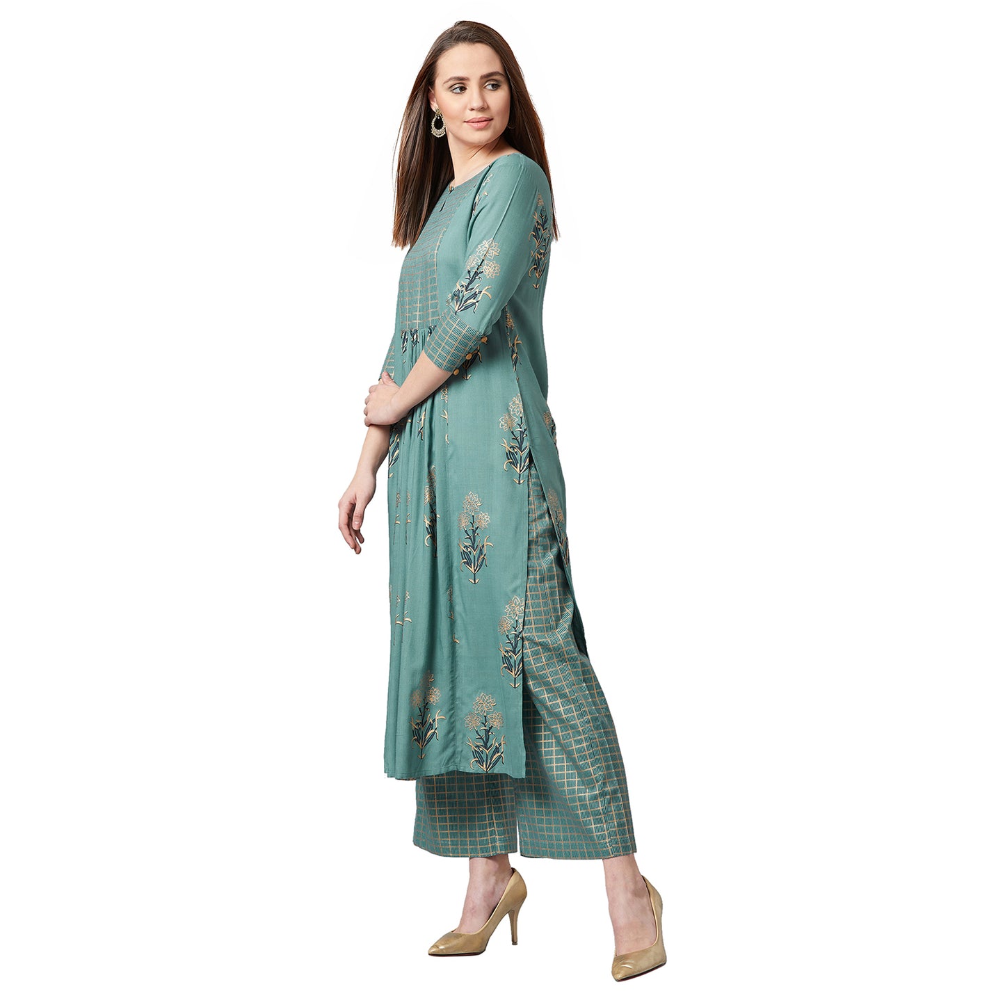 Women A-line Kurta And Palazzo Set