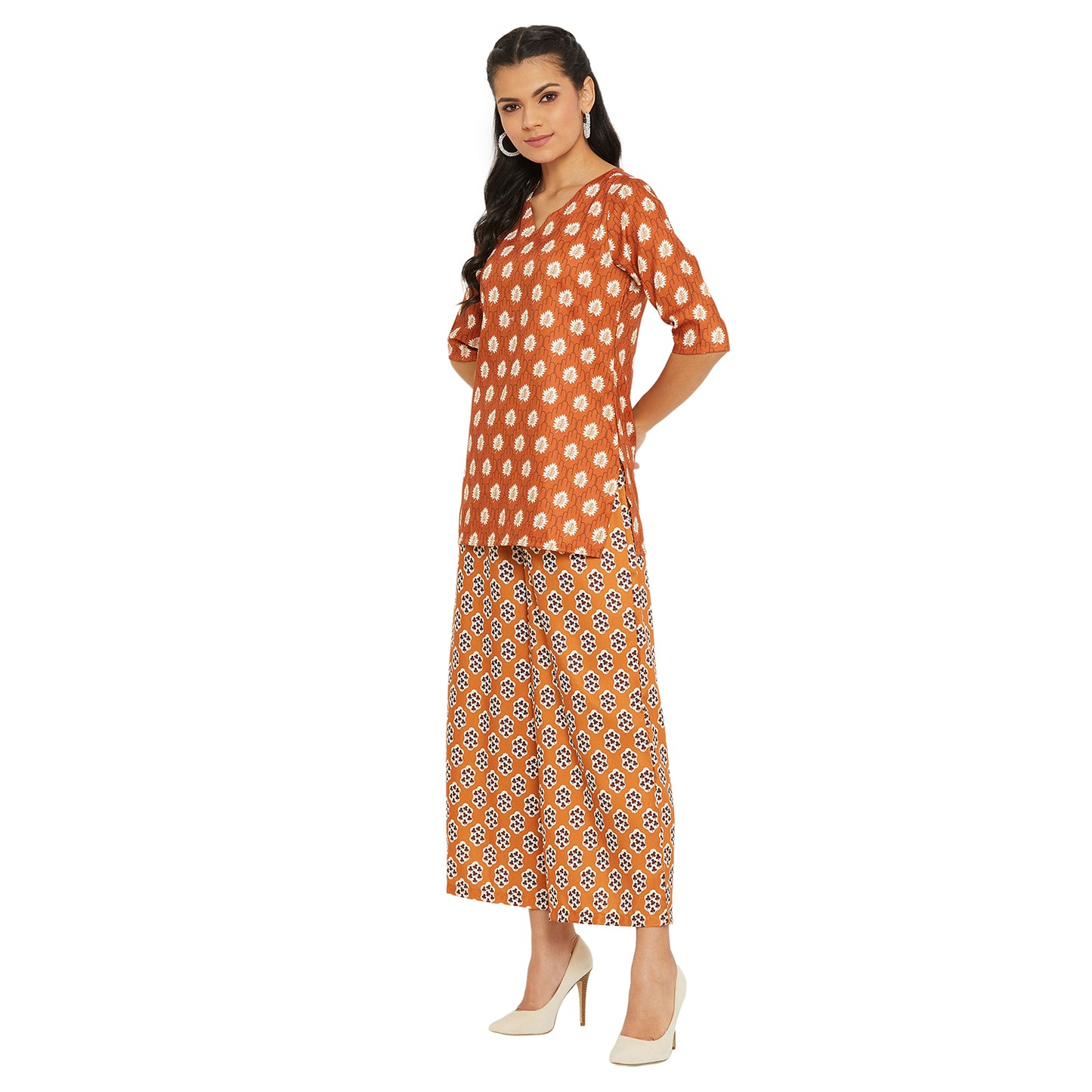 Brown Printed Co-ords Set