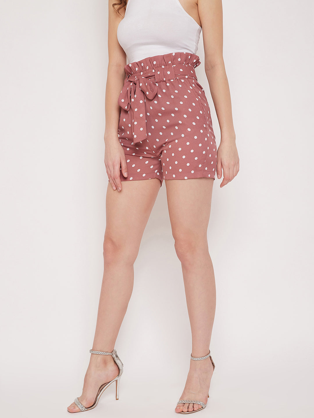 Women Pink Printed Loose Fit Regular Shorts