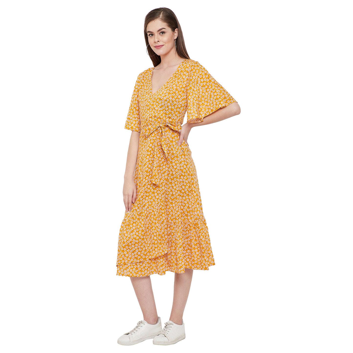 Women's Fit and Flare Above Knee Length Dress