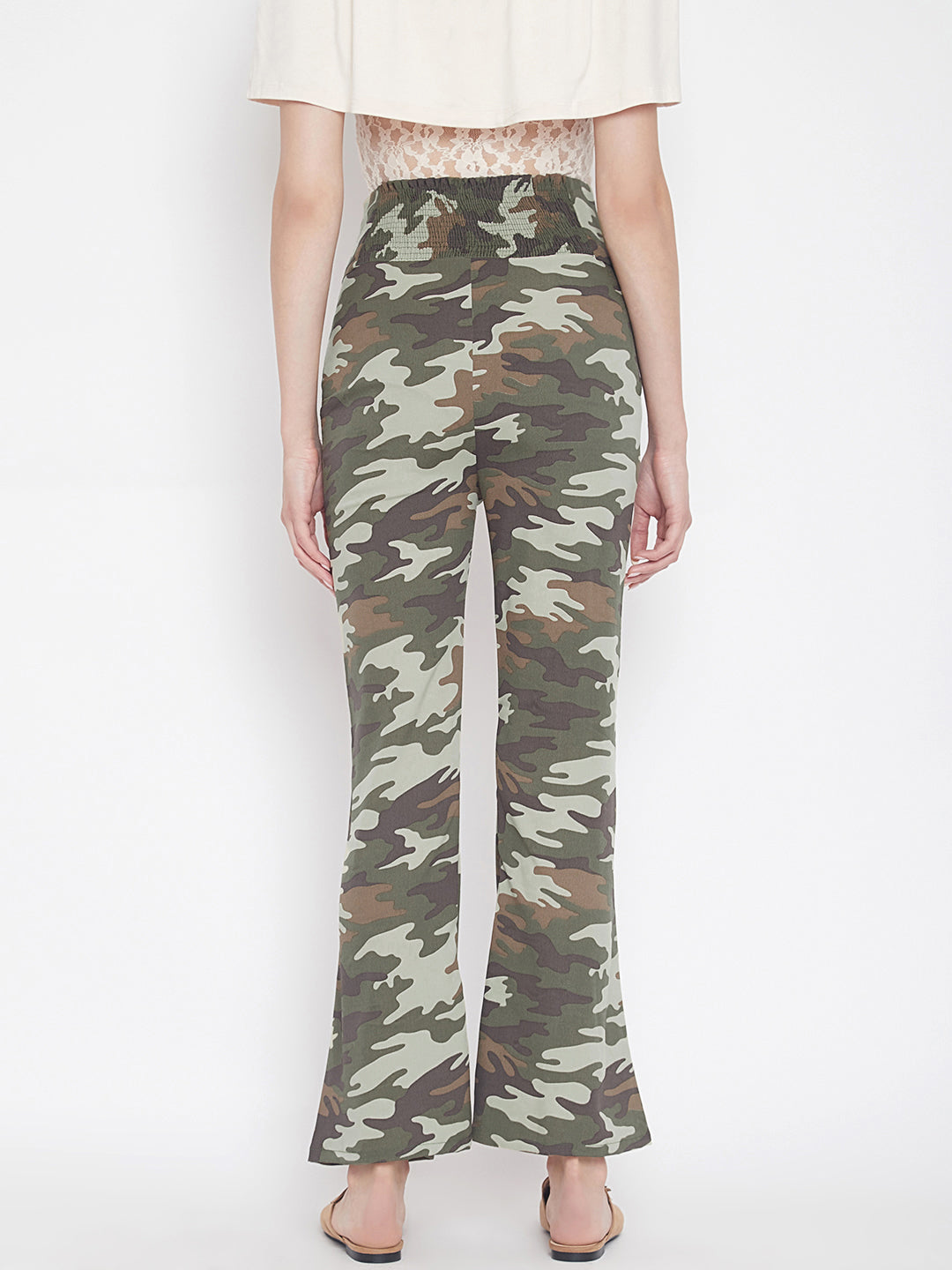 Women's milatray print bootcut high waist trouser
