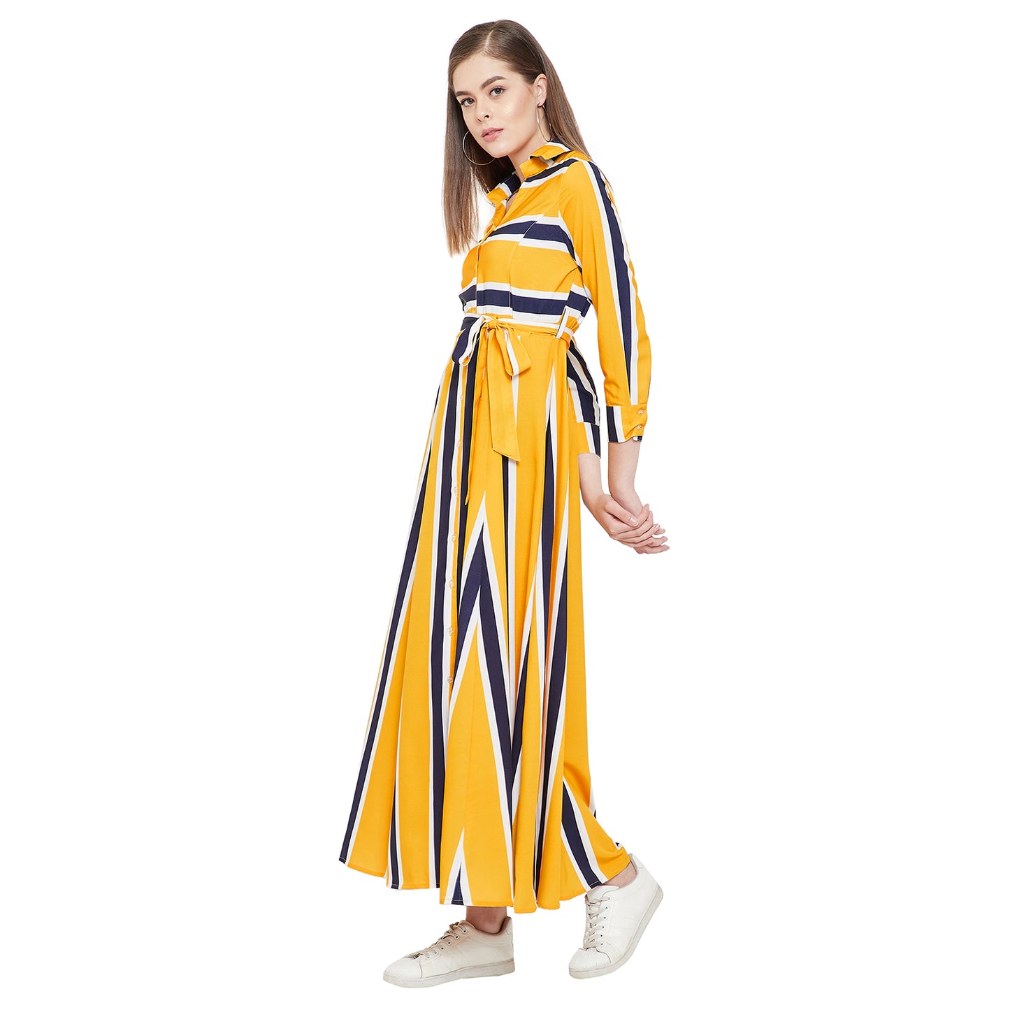 Women's Fit and Flare Maxi Length Dress