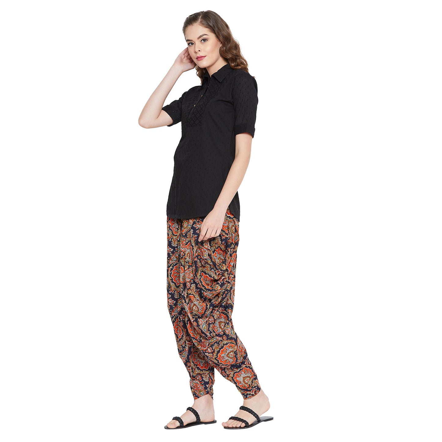 Women's Cotton Straight Kurta and Dhoti Pant Set