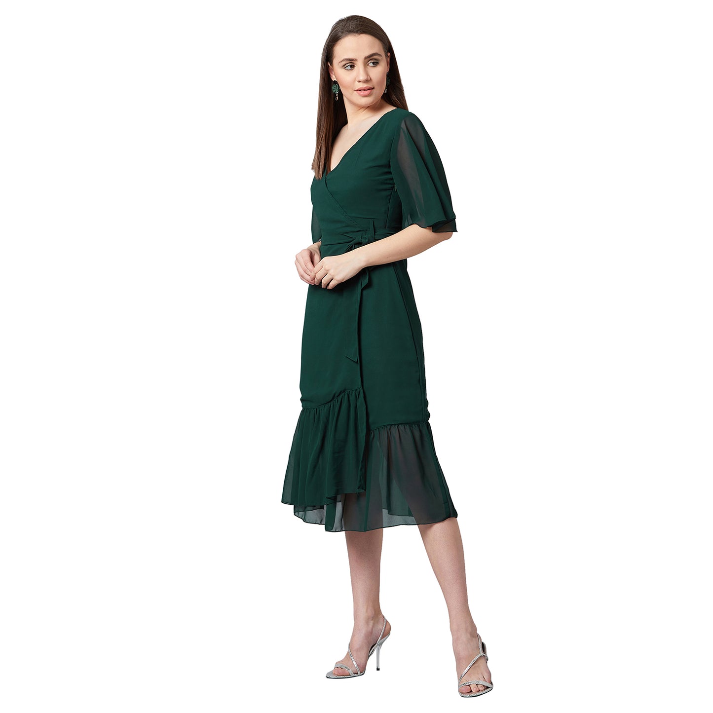 PANIT Women Wrap Midi Dress