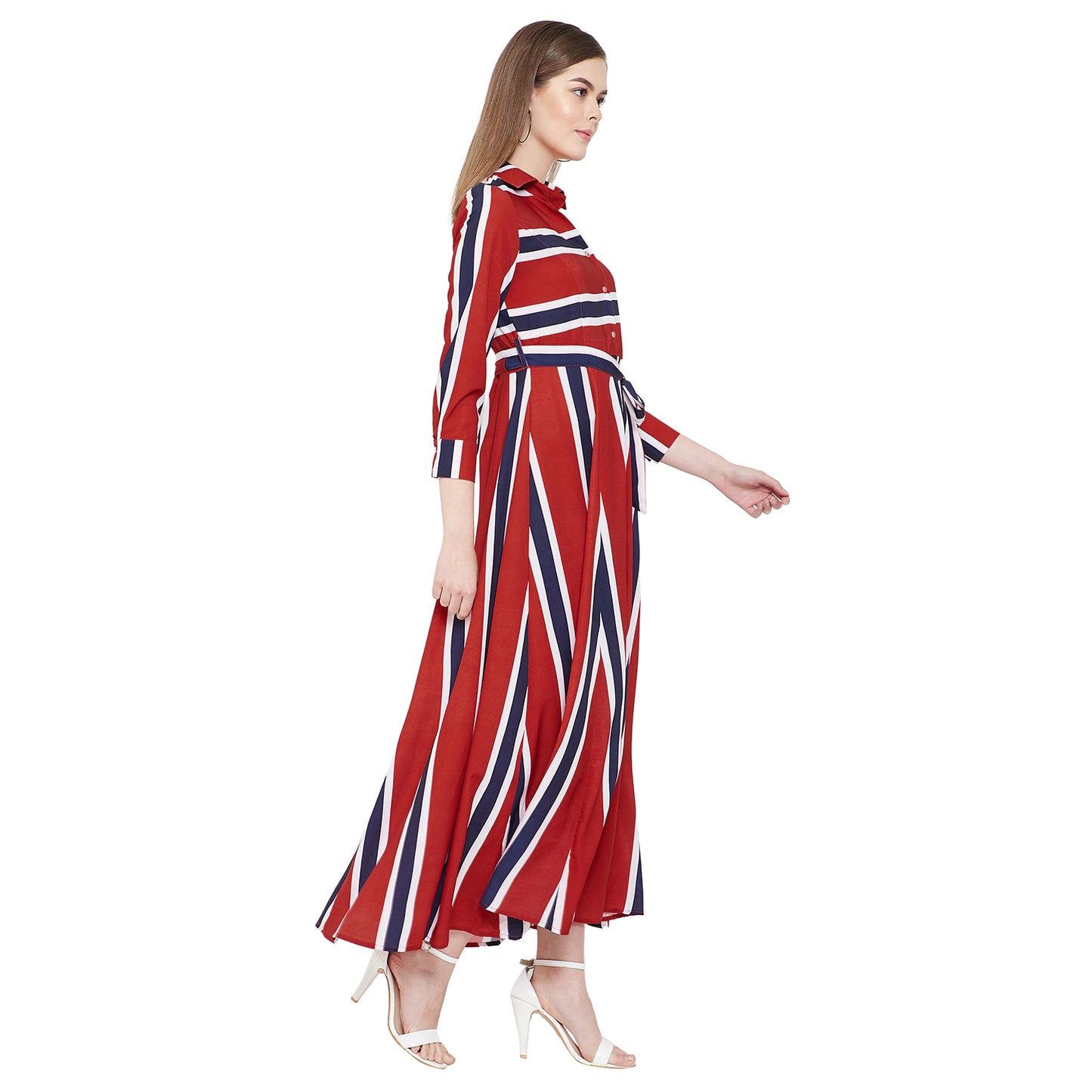 Women's Fit and Flare Maxi Length Dress