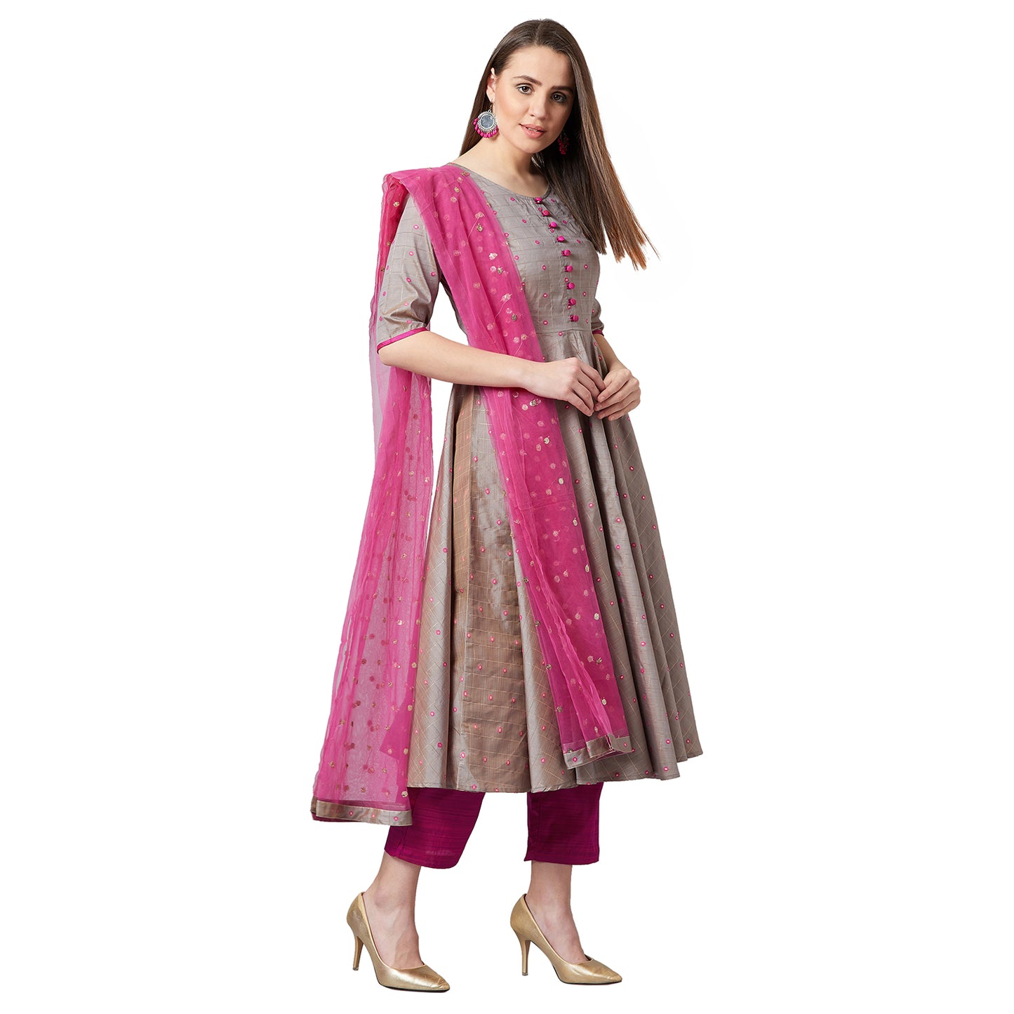 Women Flared Kurta And Pants Set