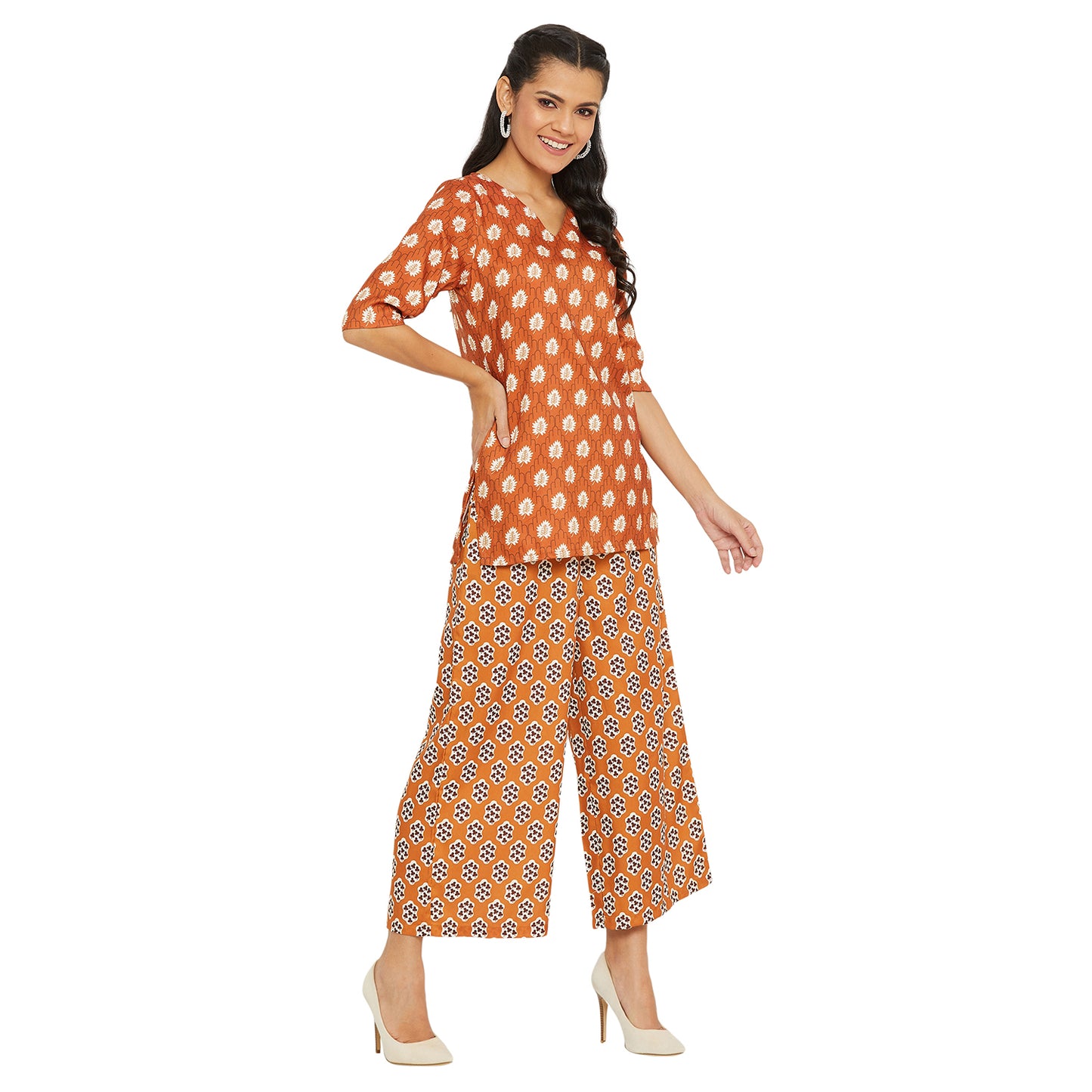 Brown Printed Co-ords Set