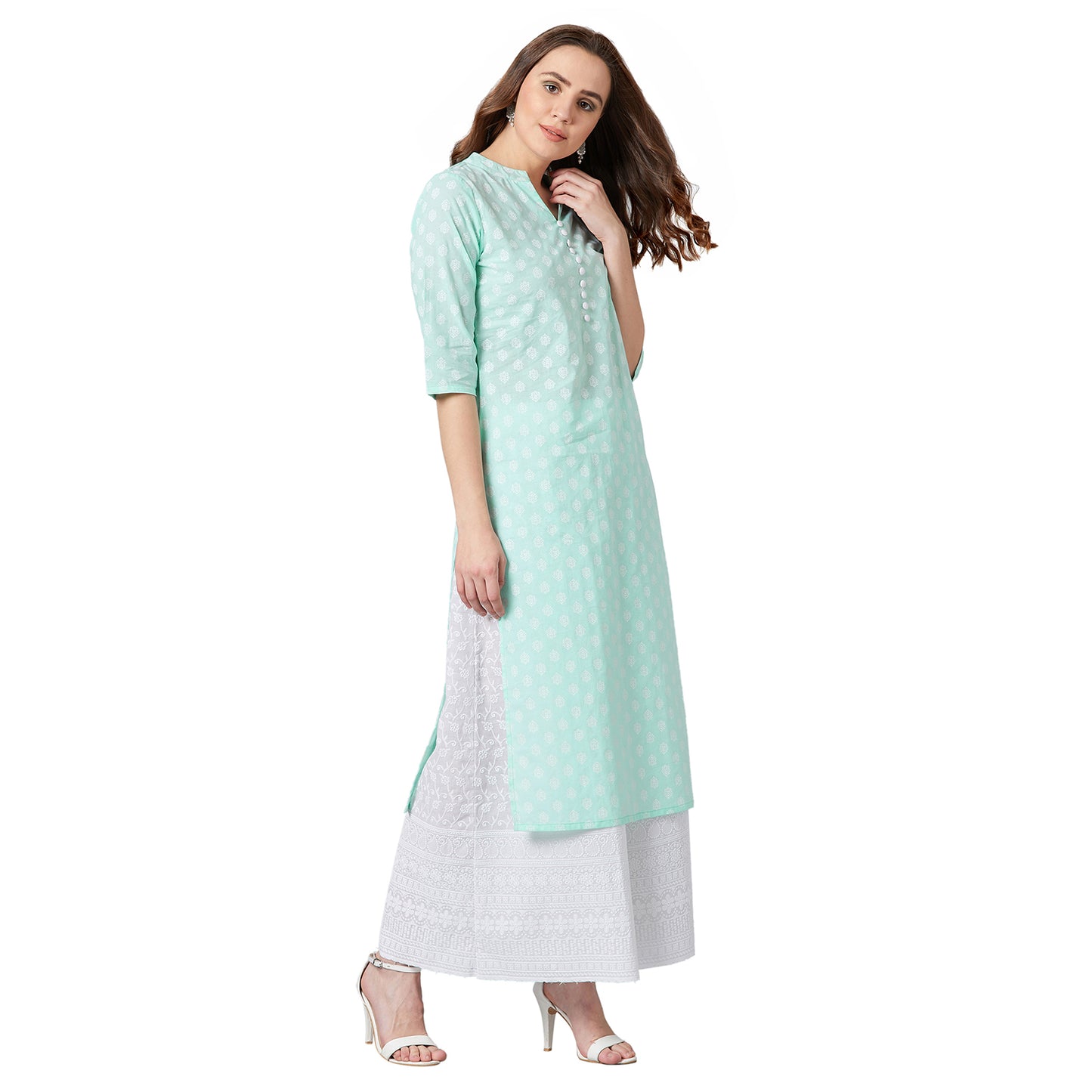 Women Straight Kurta And Palazzo Set