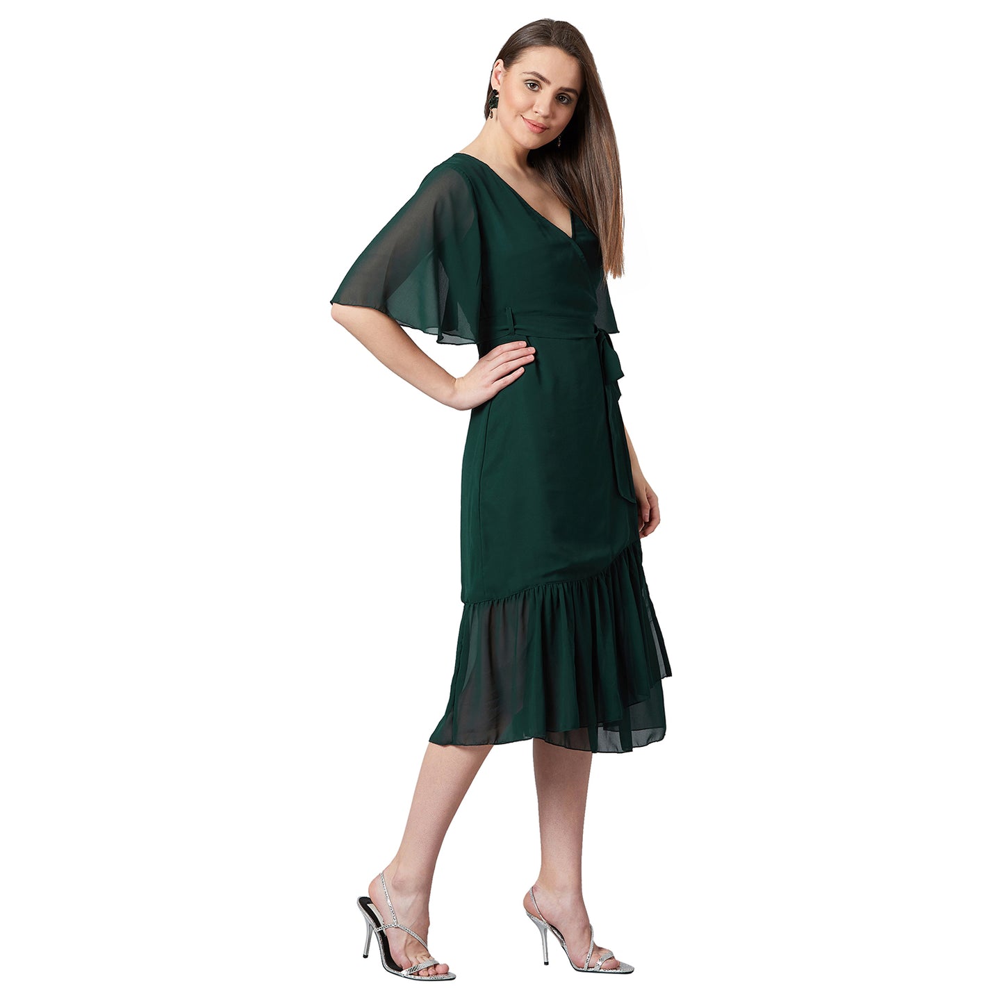PANIT Women Wrap Midi Dress