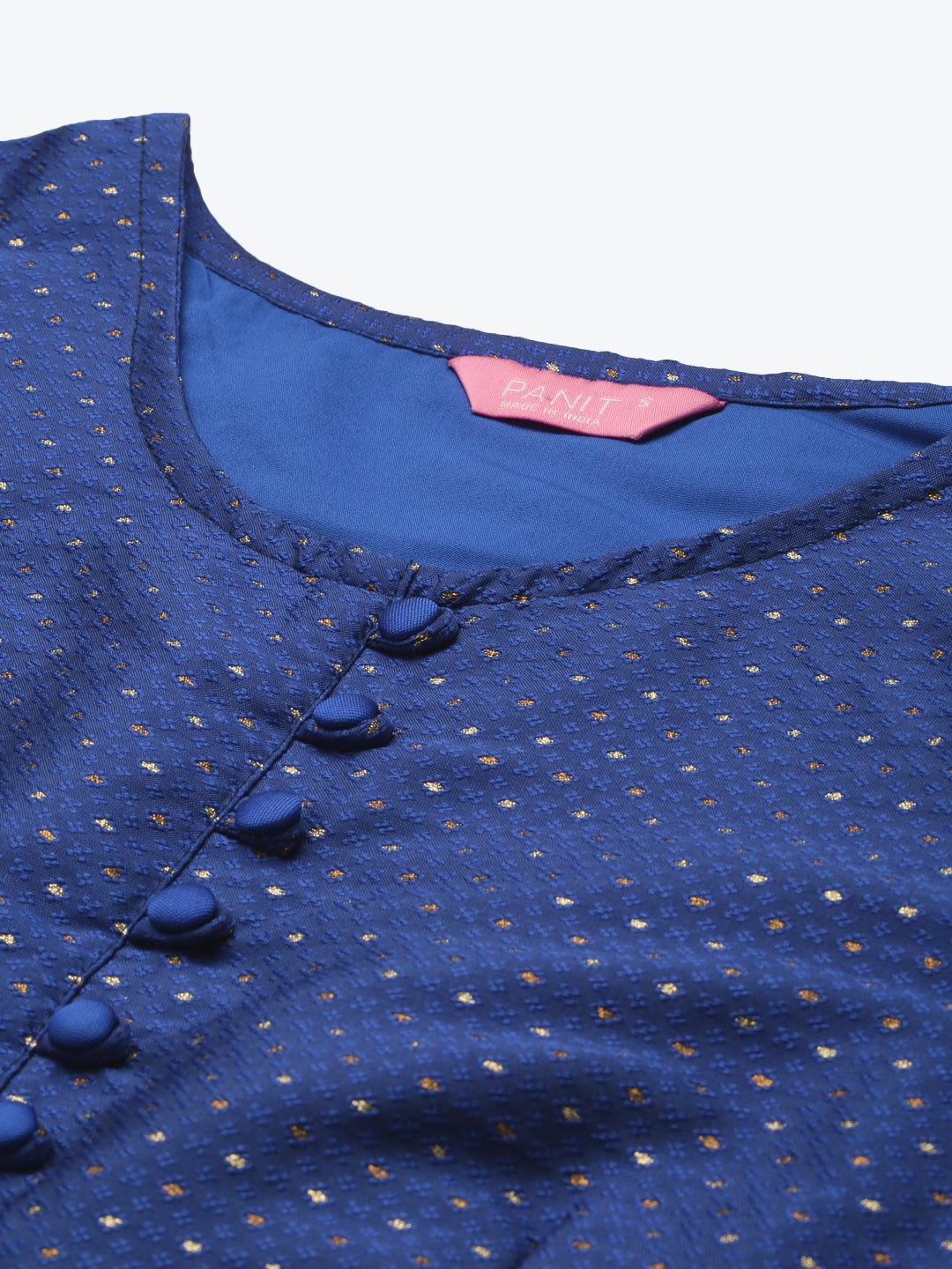 PANIT Women Blue Ethnic Motifs Embroidered Kurta with Trousers With Dupatta