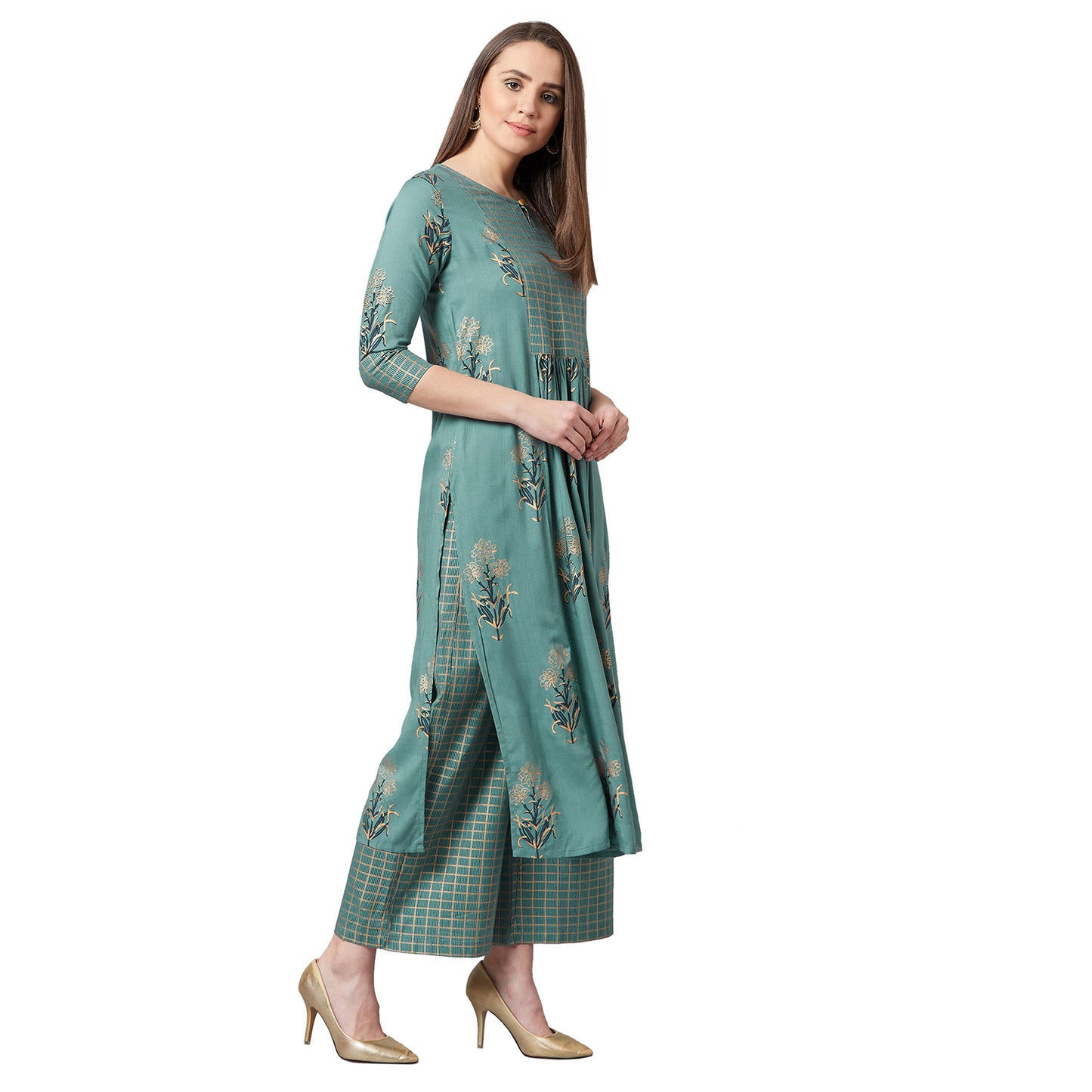 Women A-line Kurta And Palazzo Set
