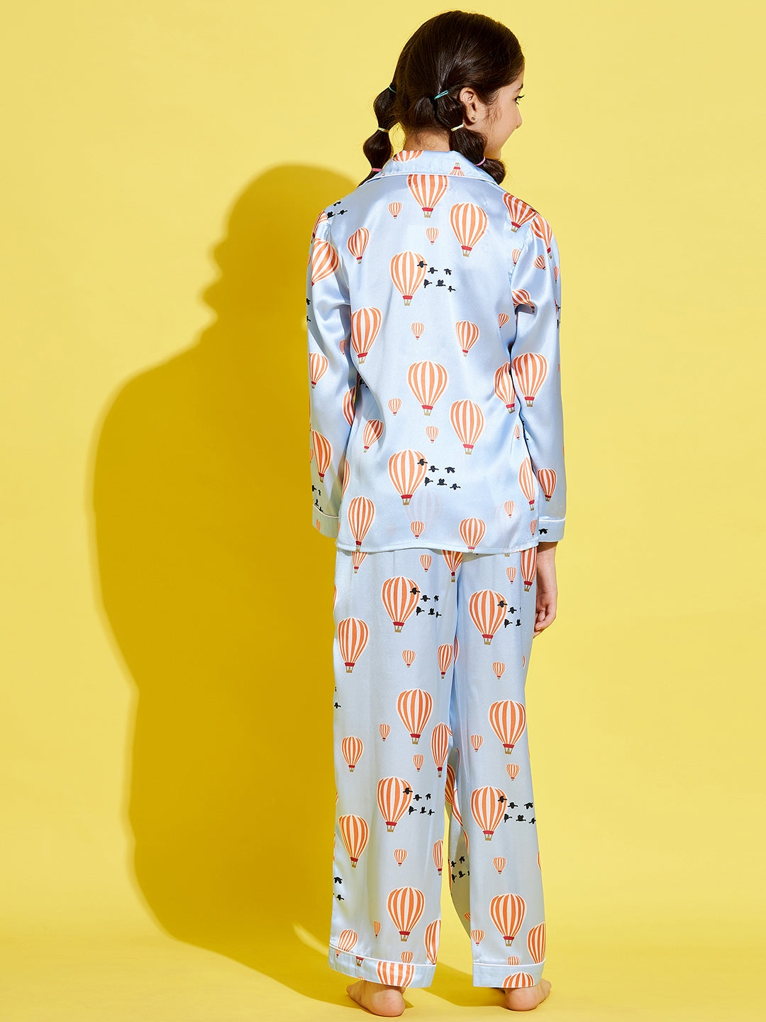 Cherry Jerry Girls Turquoise Blue White Printed Night suit