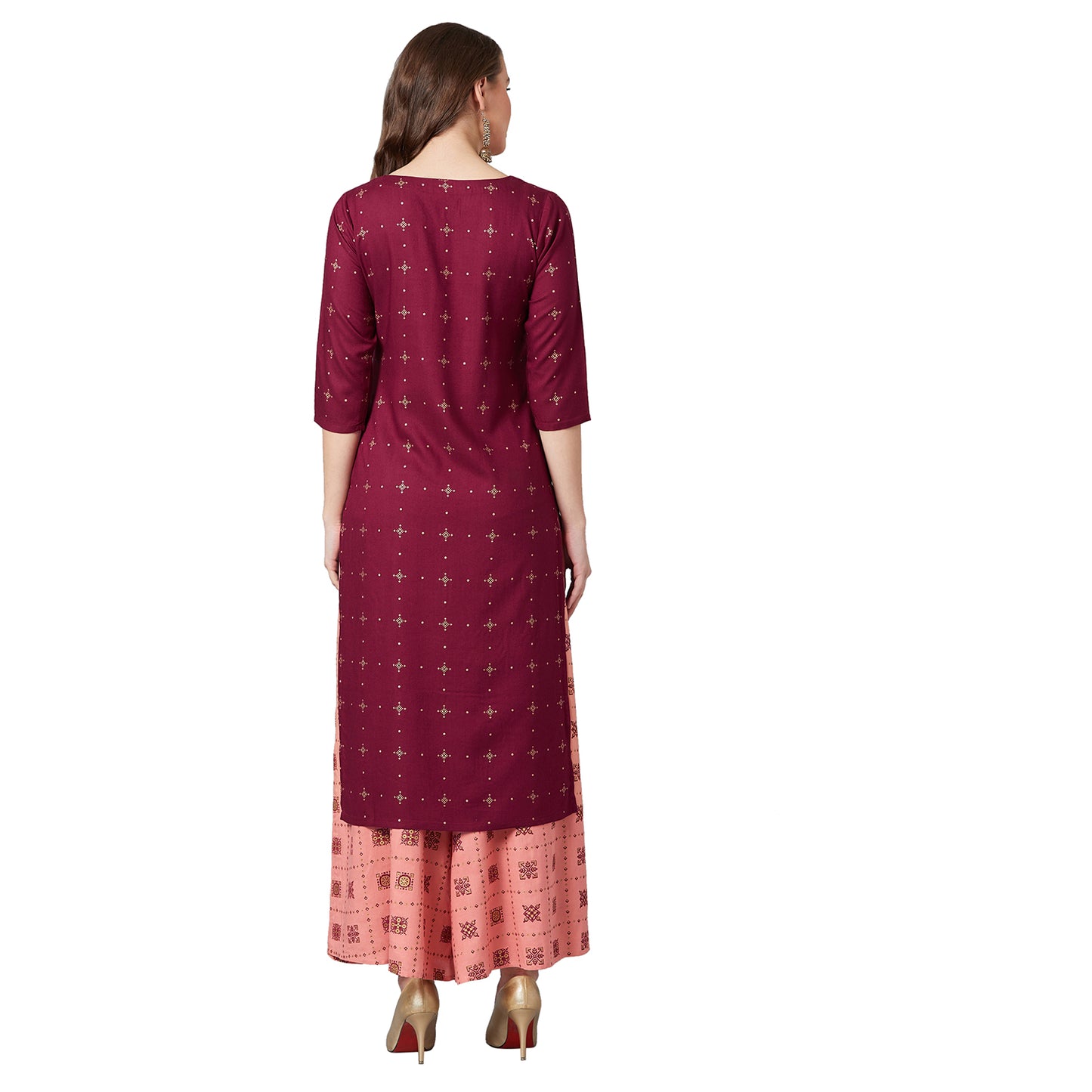 Women Straight Kurta And Palazzo Set