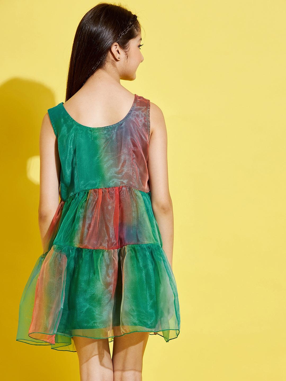 Girls Green & Red Dress