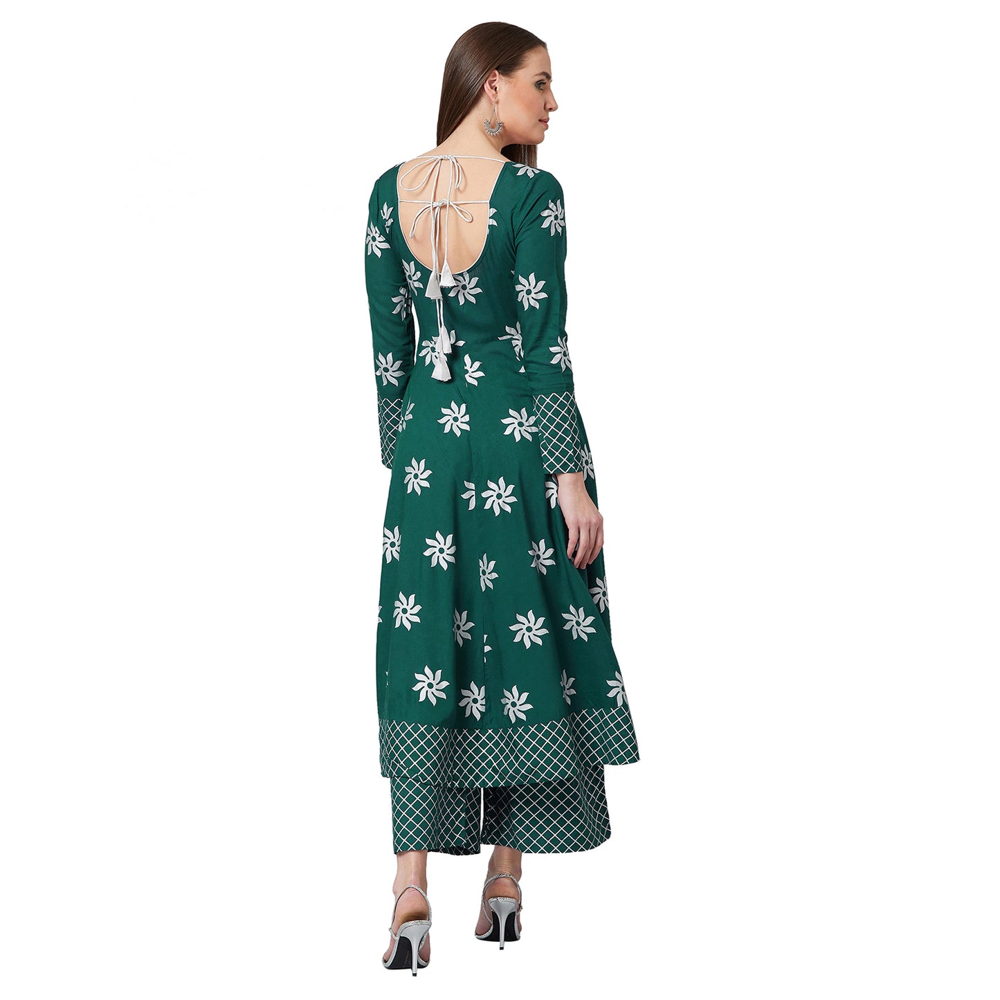 Women Flared Kurta And Palazzo Set