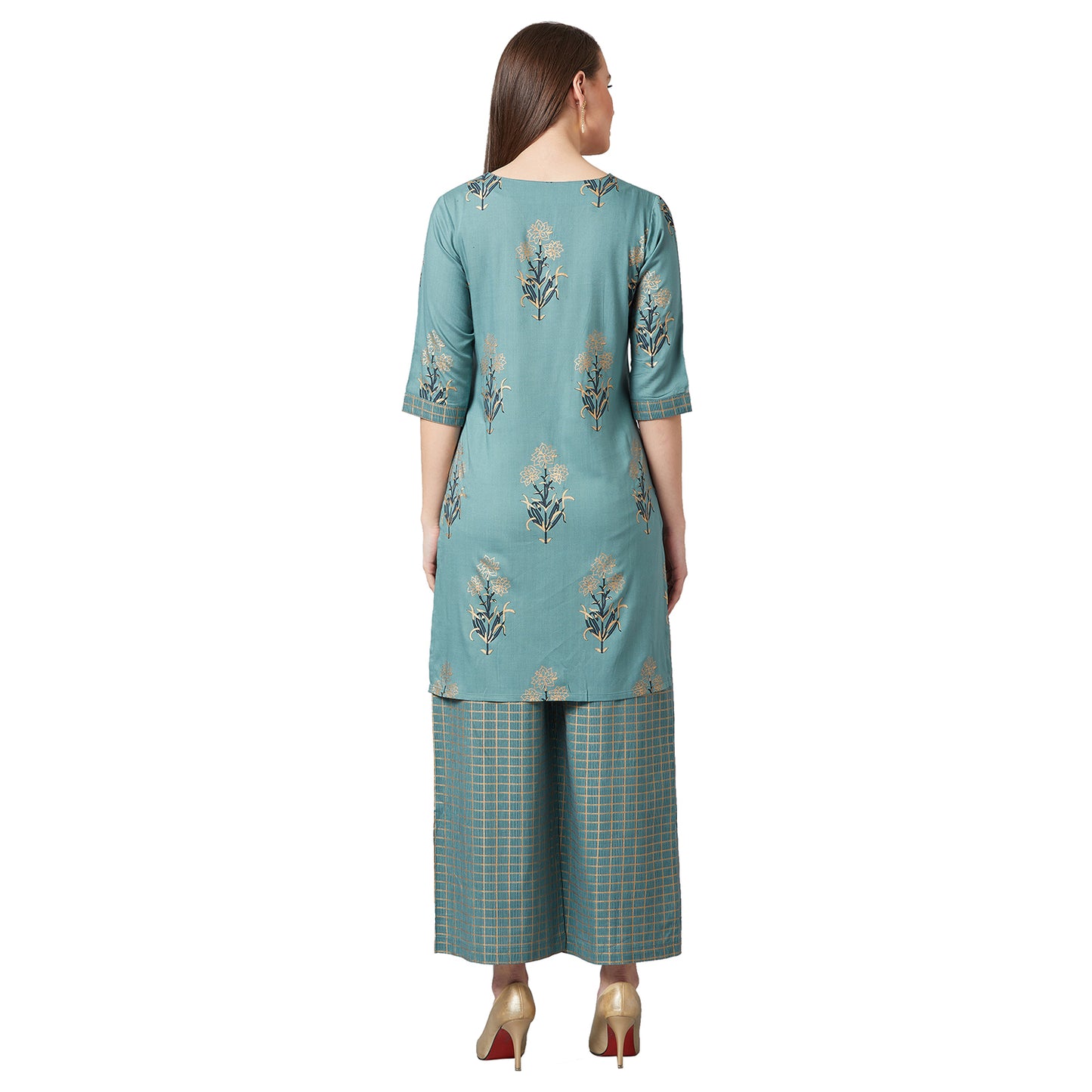 Women A-line Kurta And Palazzo Set