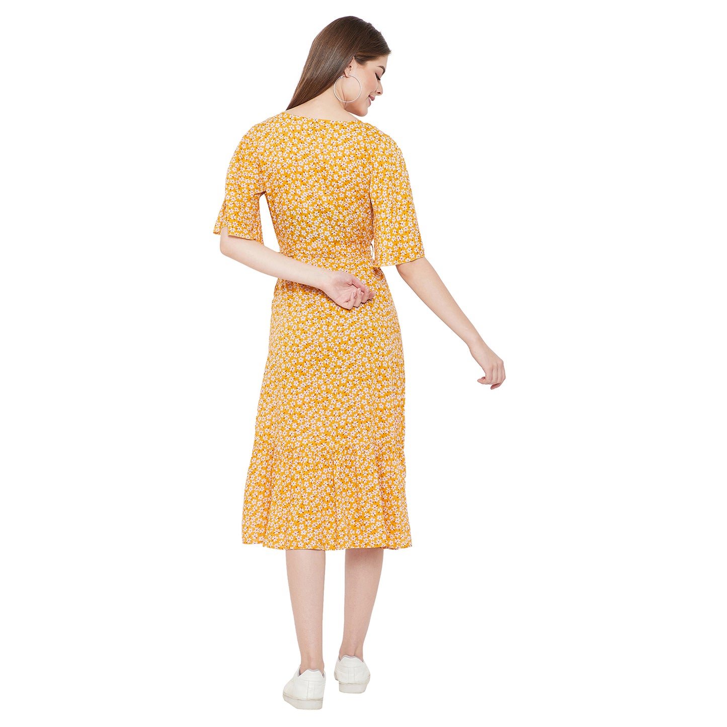 Women's Fit and Flare Above Knee Length Dress