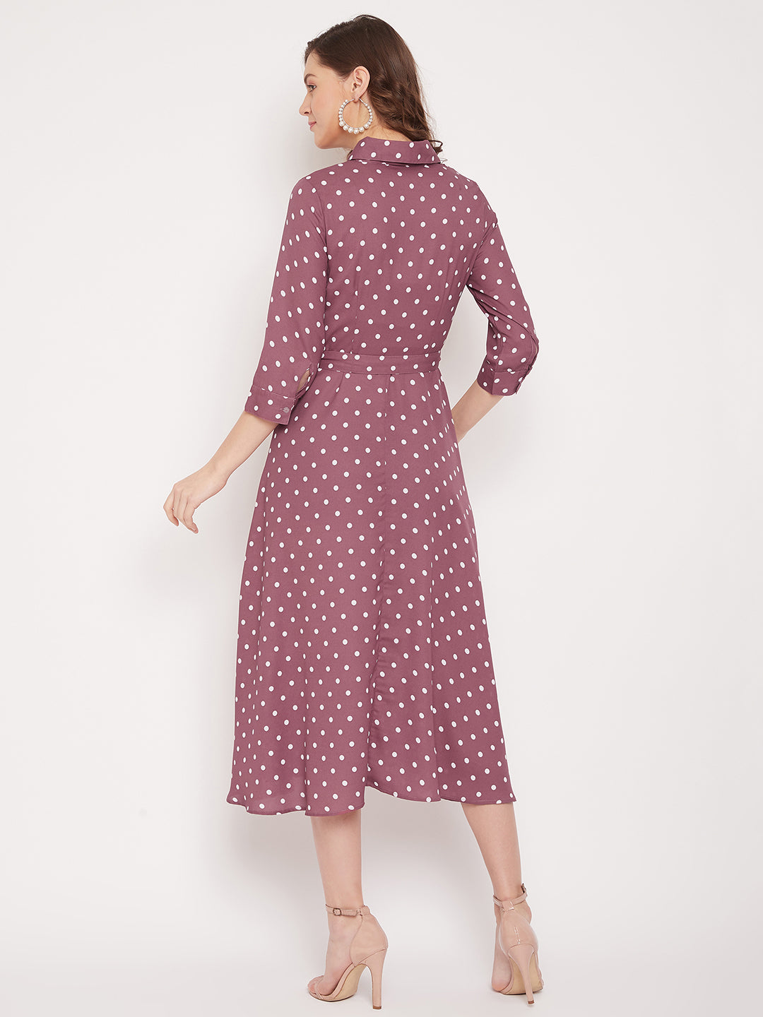 Women Mauve Printed Shirt Dress