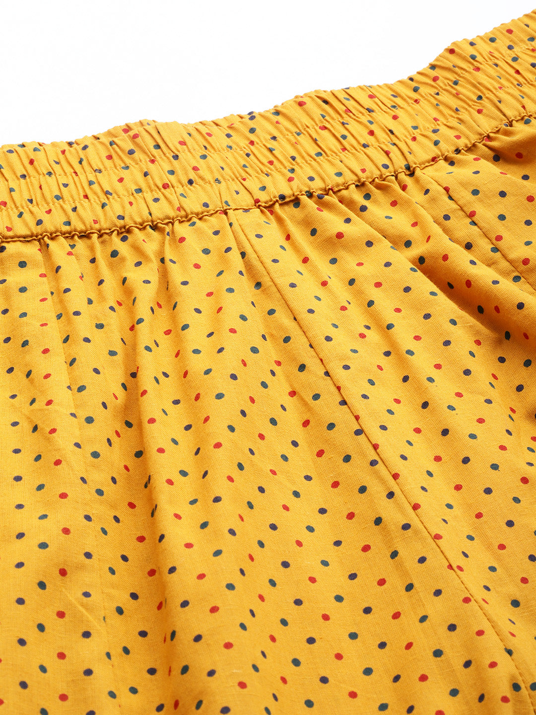 Women Yellow & Red Printed Cotton Palazzos