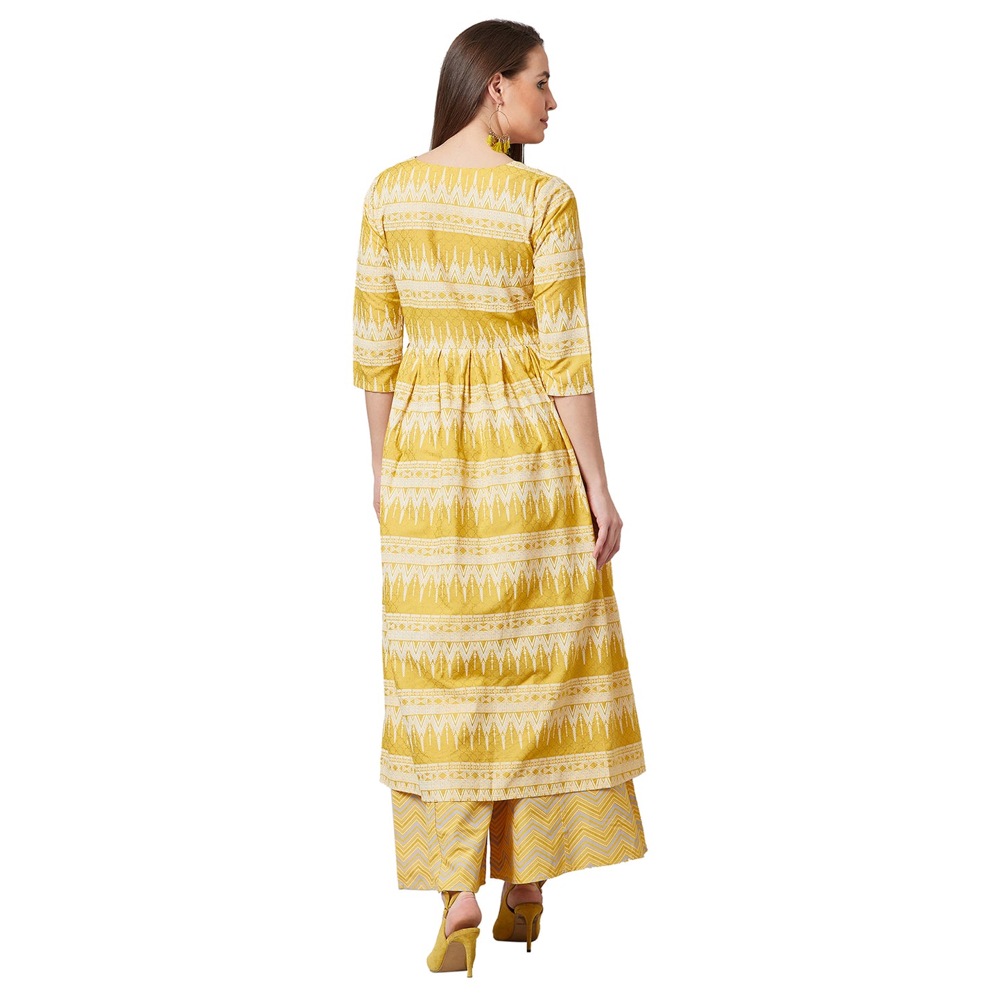 Women Flared Kurta And Palazzo Set