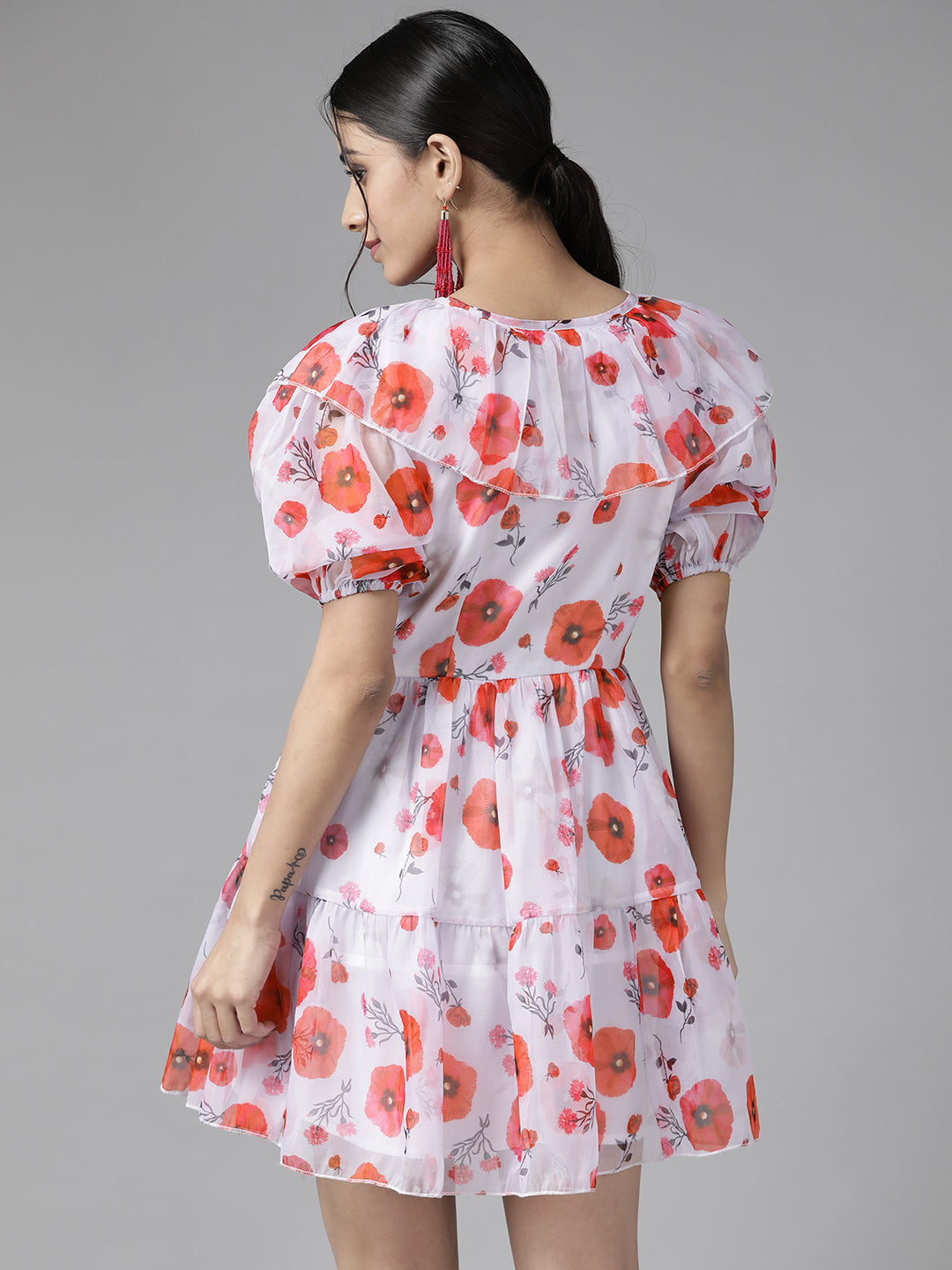 PANIT Off White Floral Dress