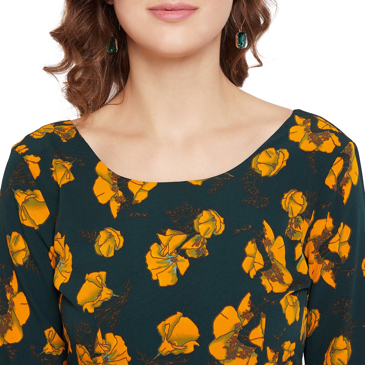 Women Dark Green Printed Maxi Dress