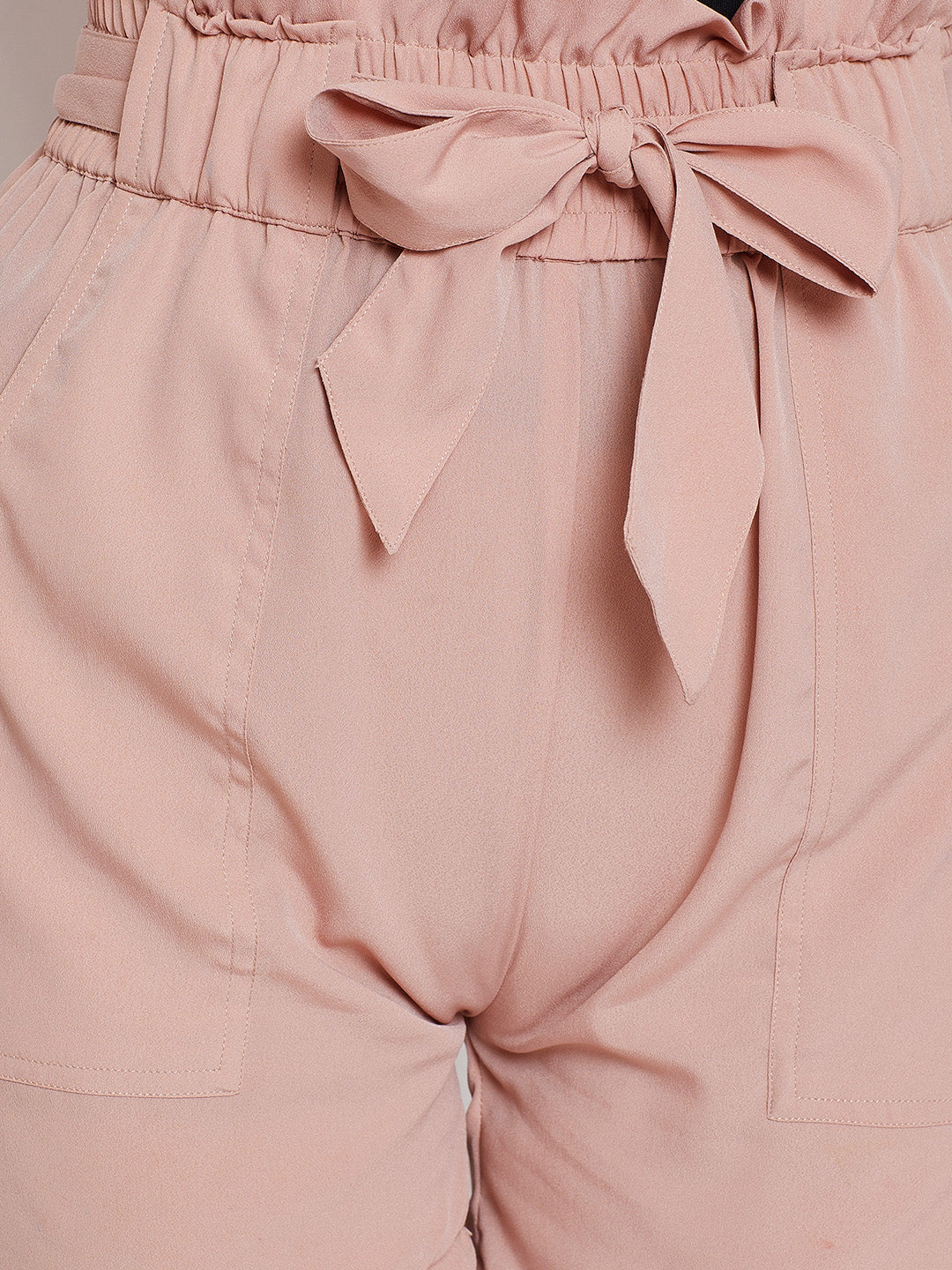 Women Pink Solid Loose Fit Regular Shorts