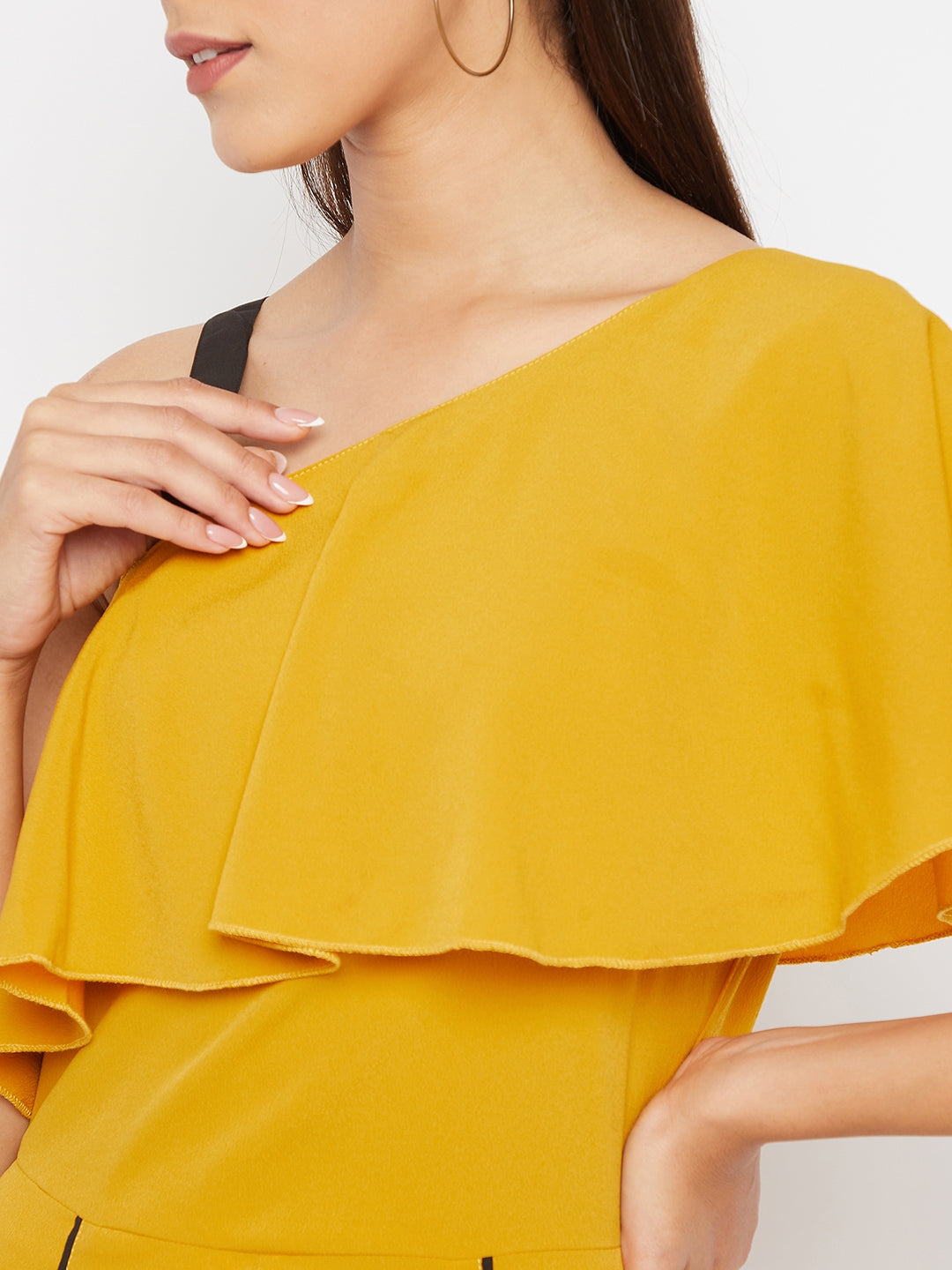 Yellow Basic Jumpsuit with Ruffles