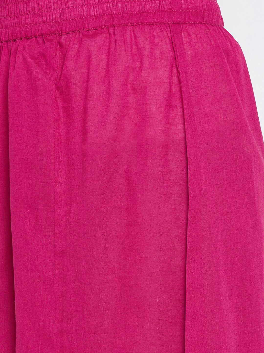 Women Magenta Flared Solid Palazzos