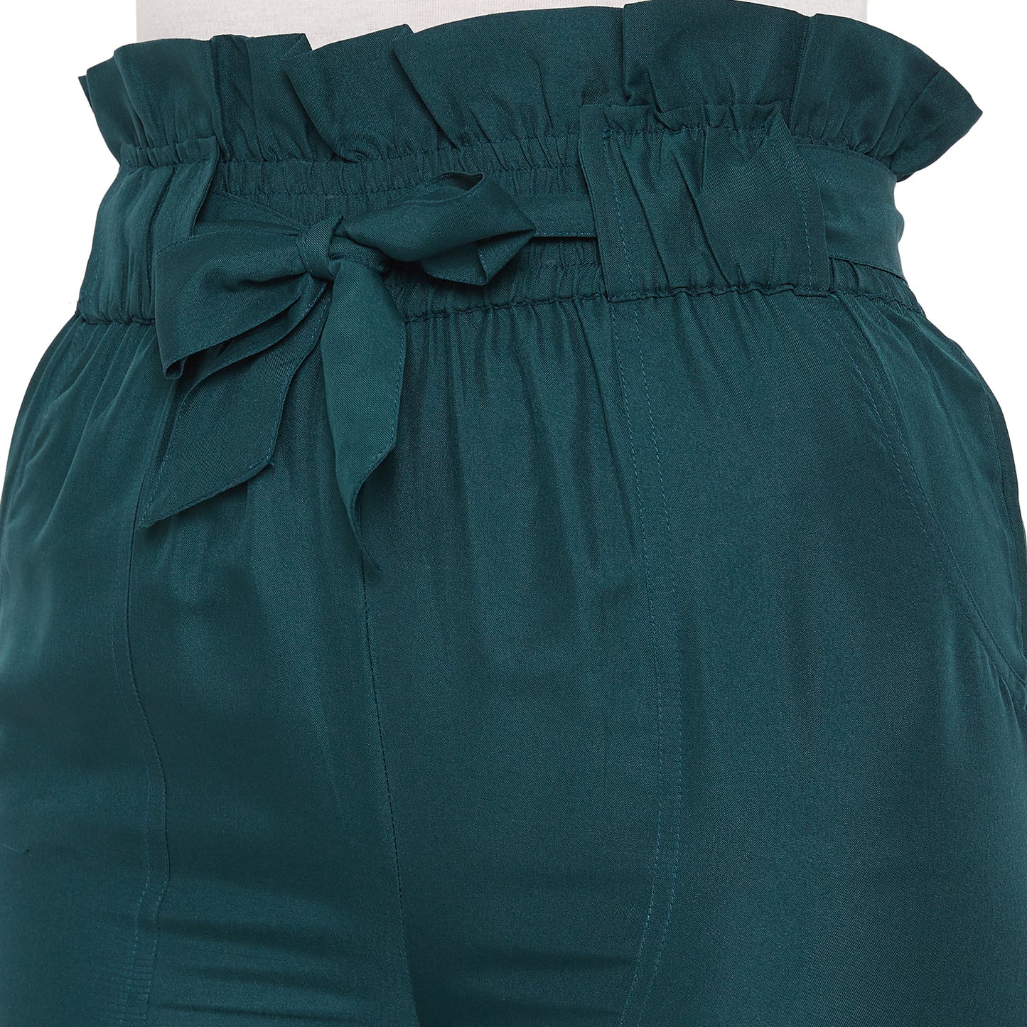 Wome Teal Solid Cigarette Trouser