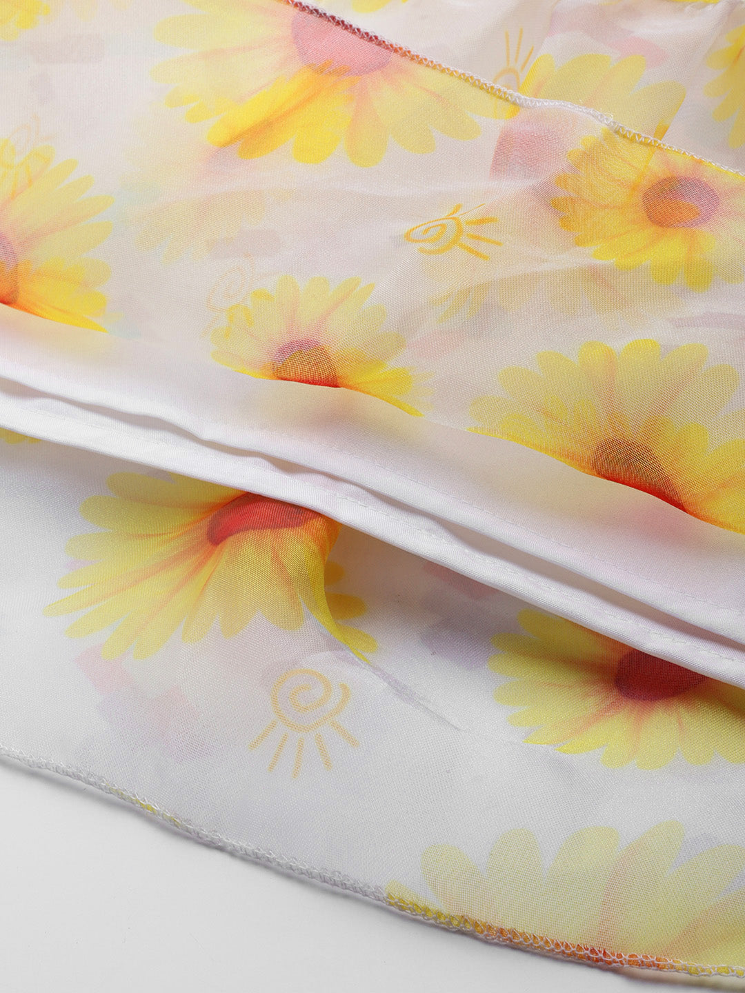 PANIT Cream-Coloured Floral Fit And Flare Dress