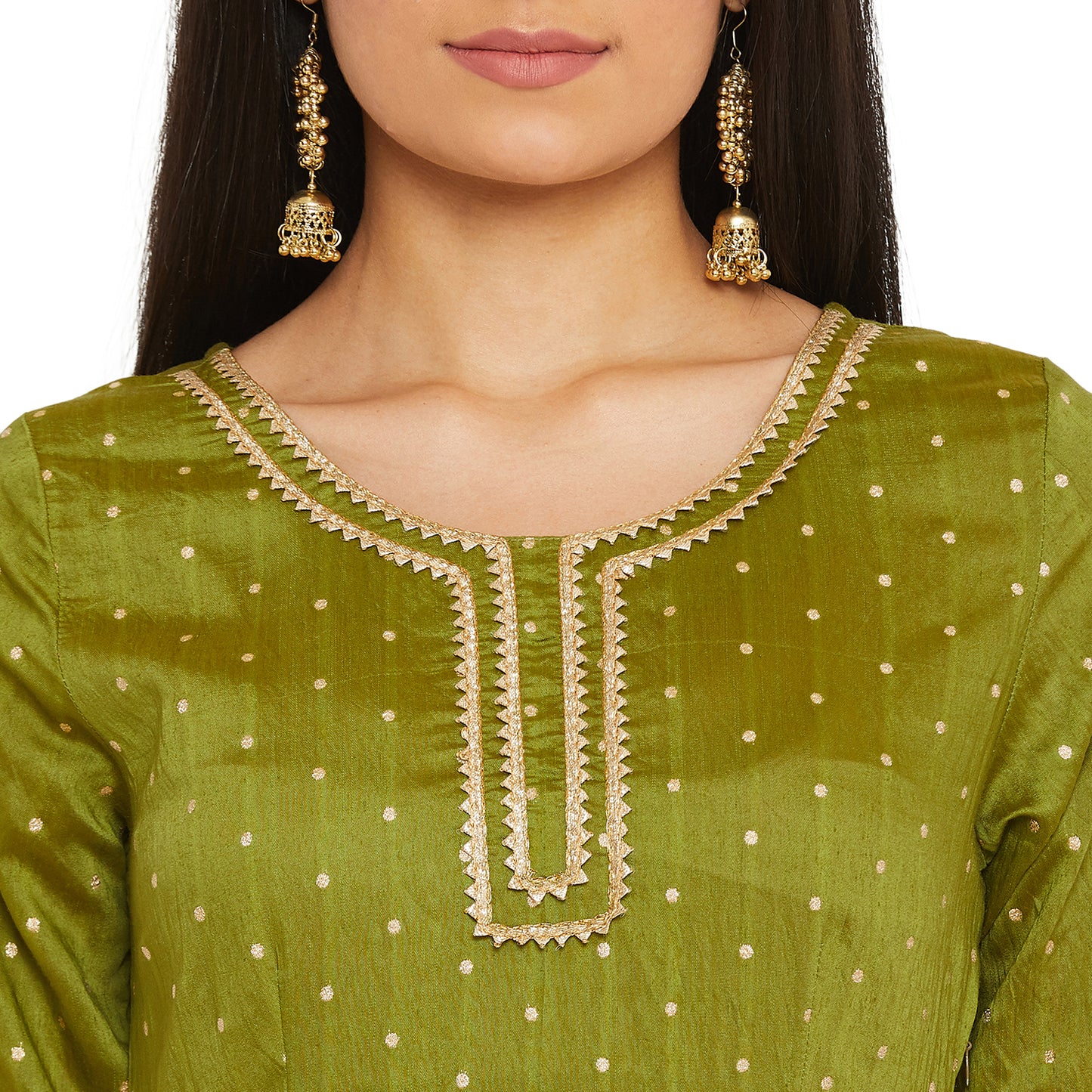 Mehndi Colour Flare Kurta Set