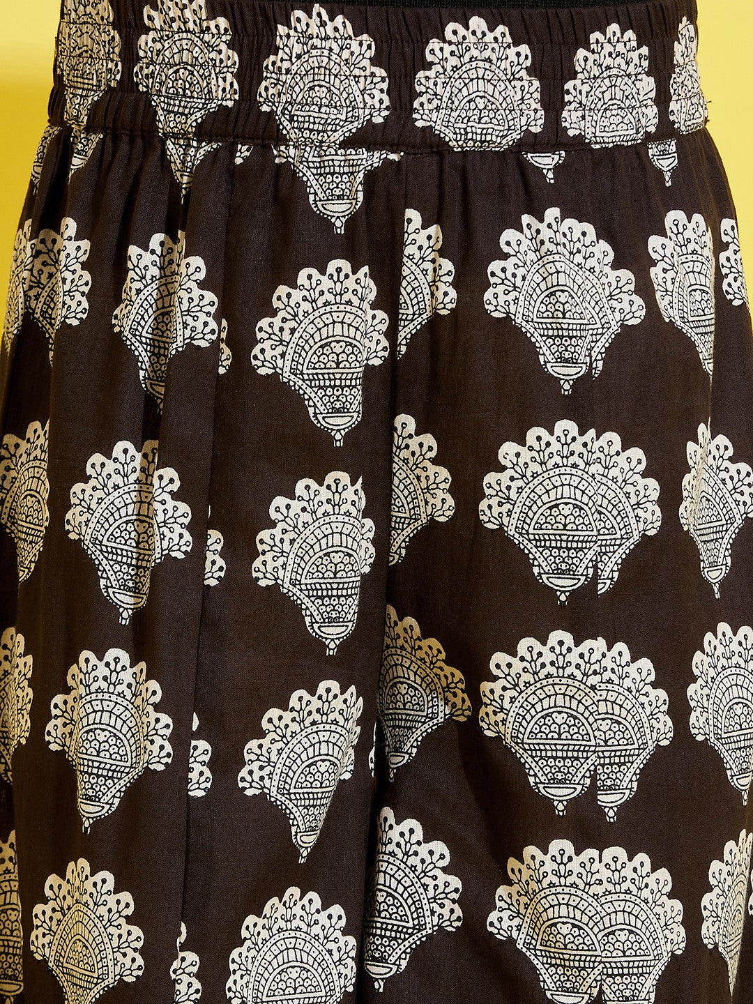 Cherry Jerry Girls Black Ethnic Motifs Printed Relaxed Cotton Trousers