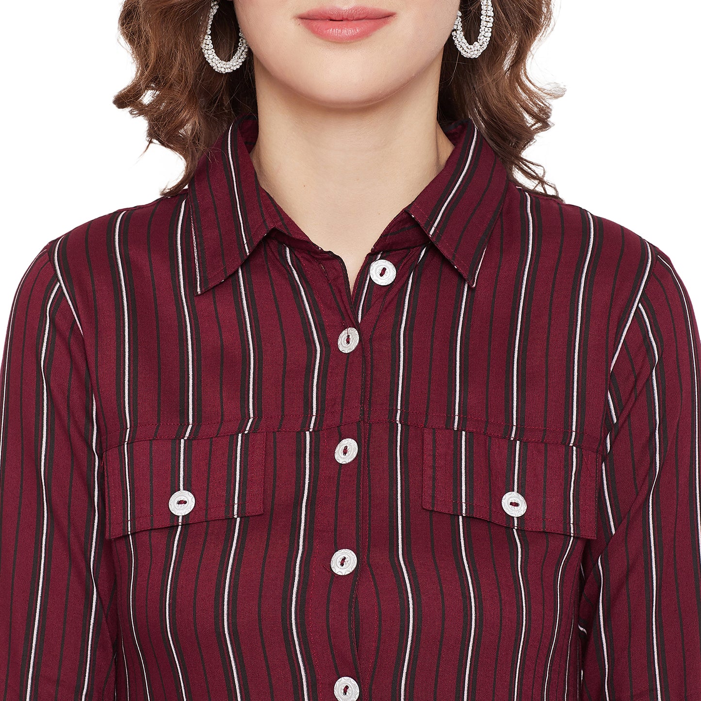 Formal Maroon Stripe kurta set