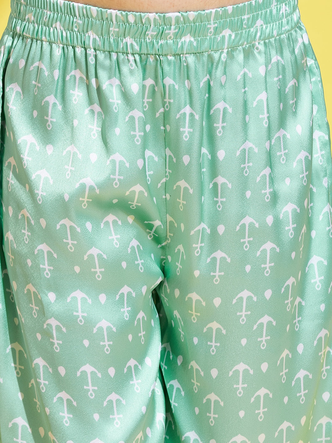 Cherry Jerry Girls Turquoise Blue Printed Nightsuit