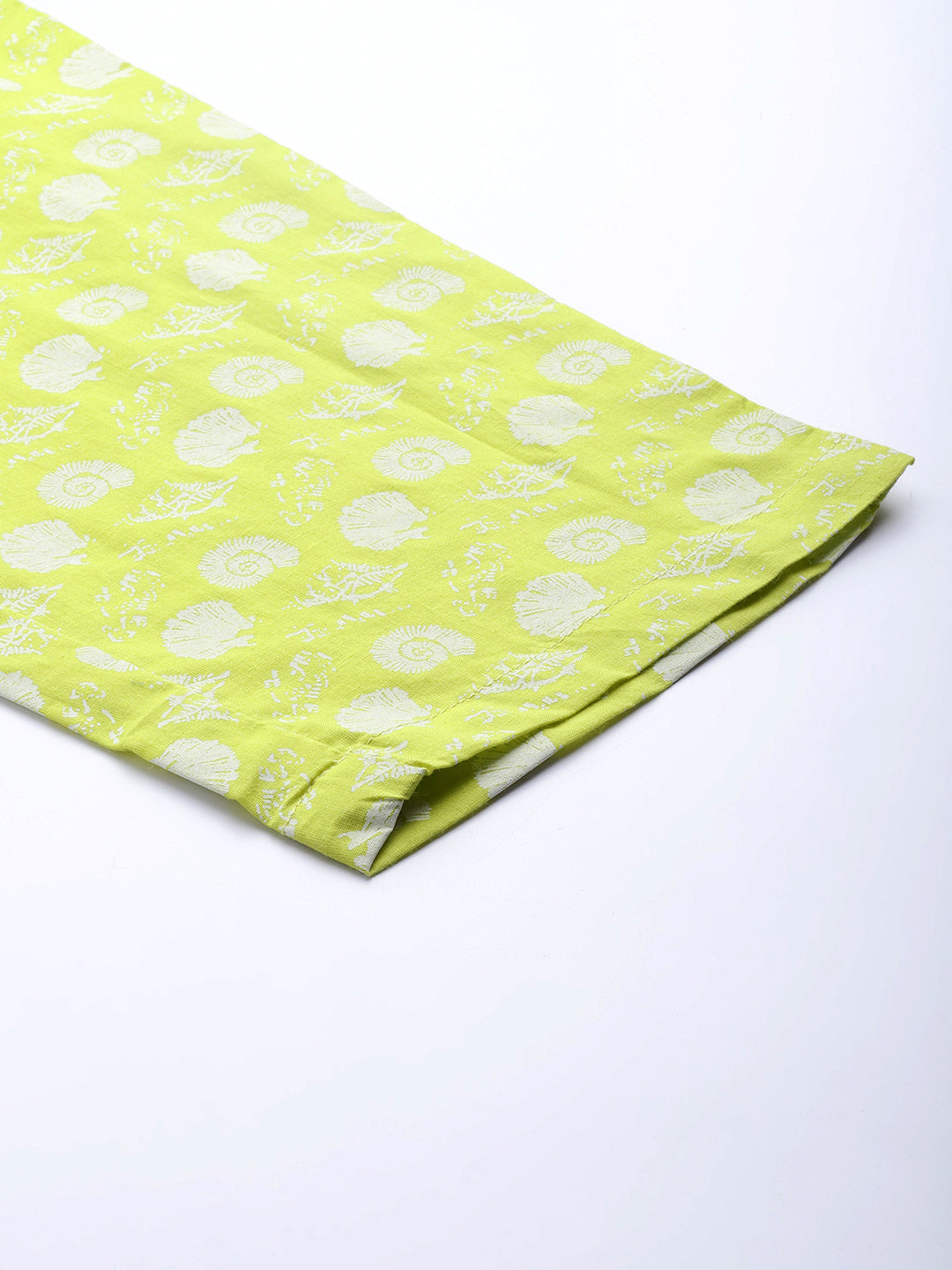 Women Lime green and white woven trousers