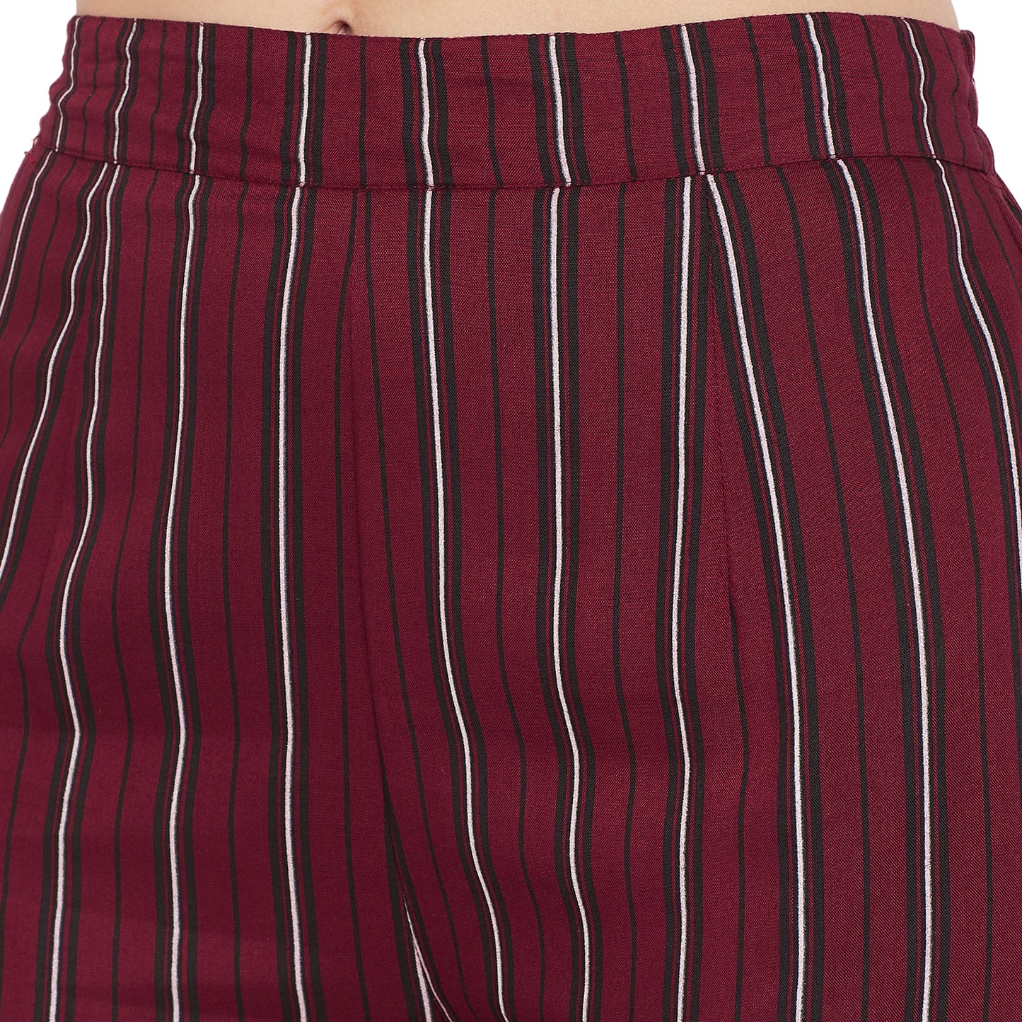 Formal Maroon Stripe kurta set