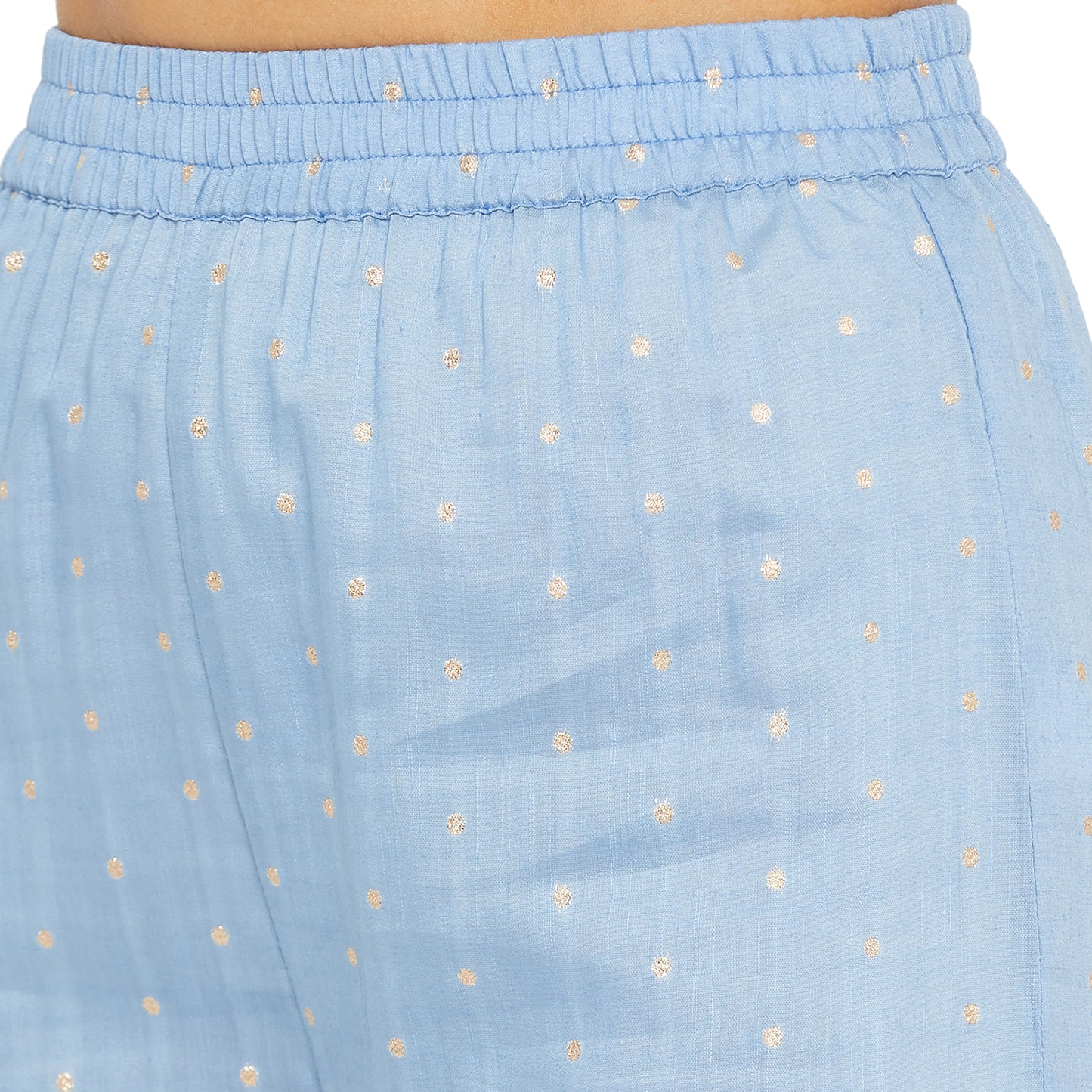 Blue Lurex Kurta With Matching Trouser