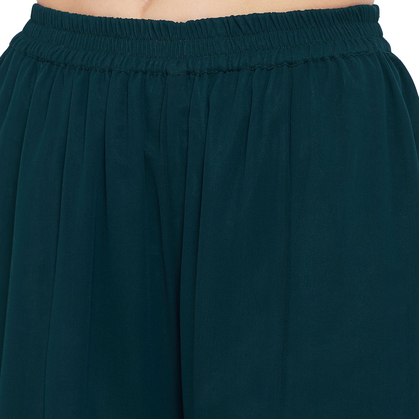 Dark green sun delicately embroidered sharara set