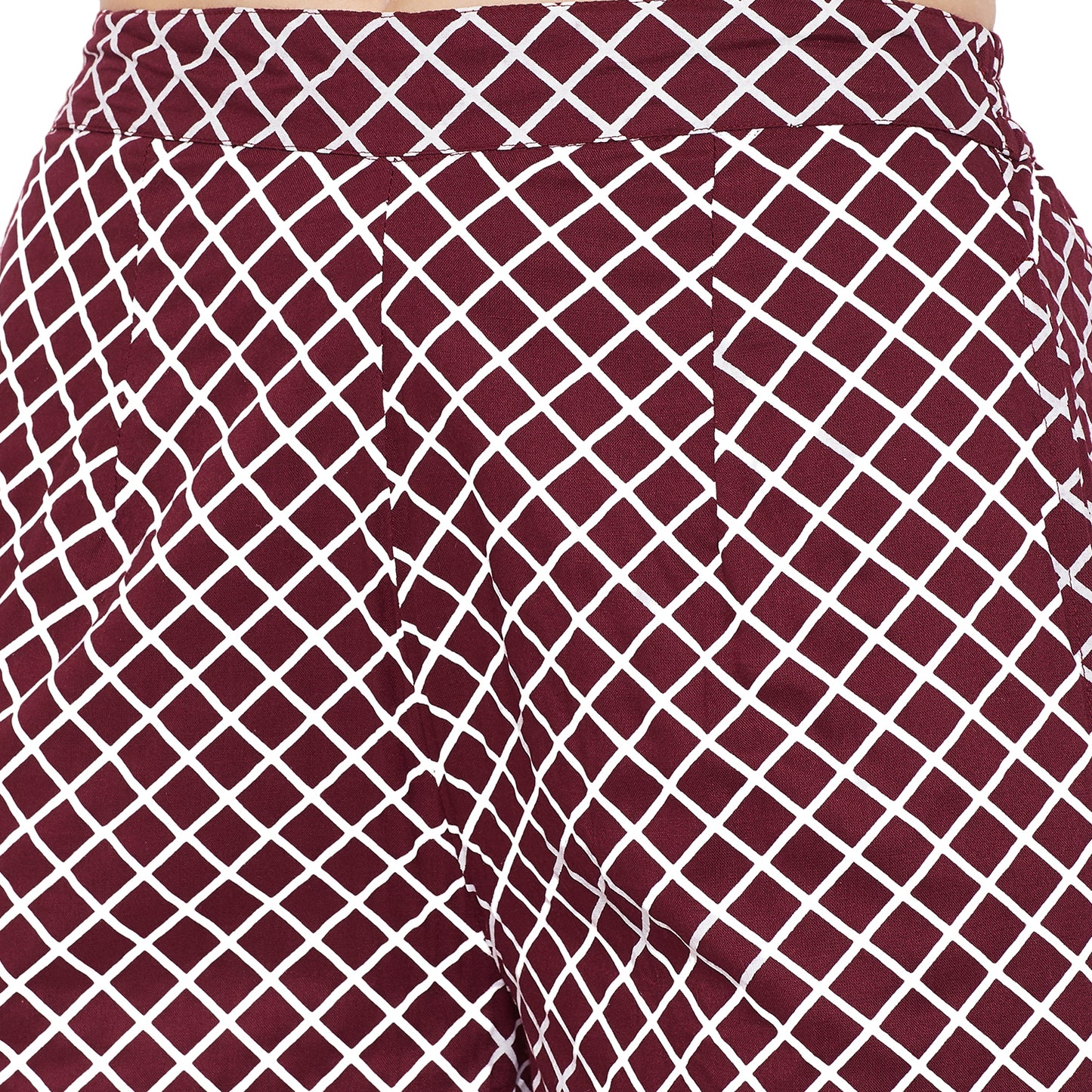 Maroon printed kurta set