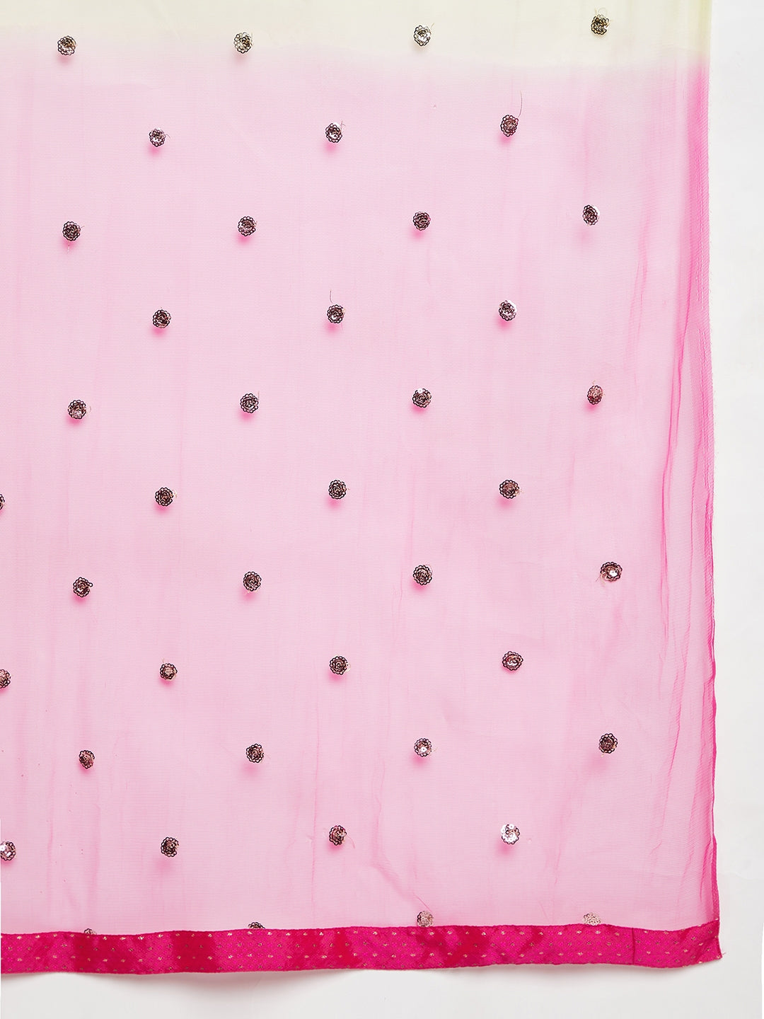 Women Magenta Pleated Golden Thread Work Kurta Set With Trouser And Dupatta