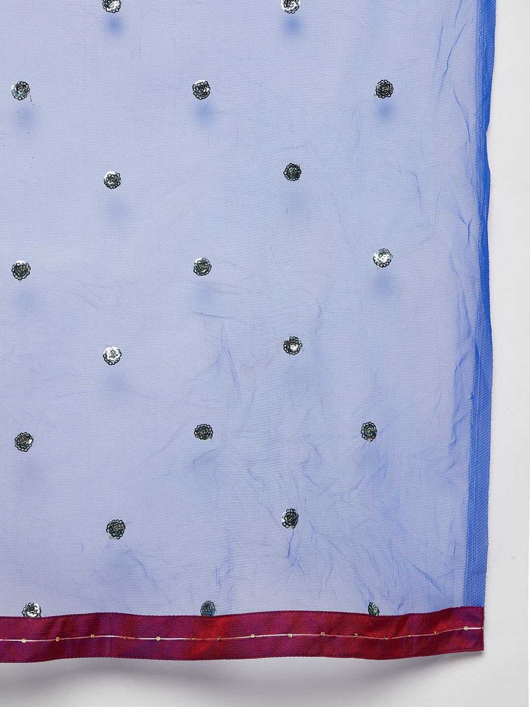Women Purple Blue Sequin Straight Kurta Set with Dupatta