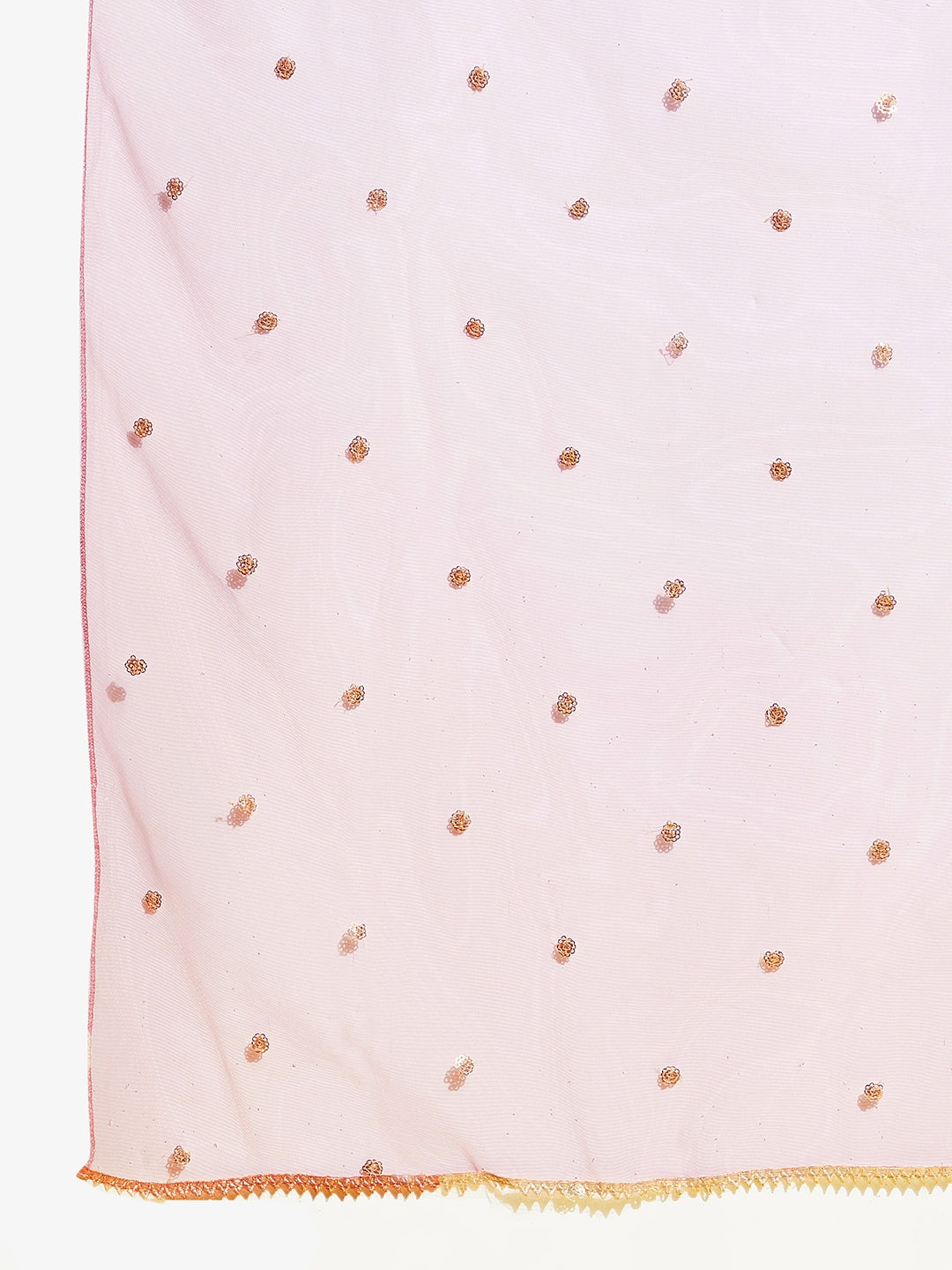 Girls Pink Ethnic Motifs Embroidered Empire Kurta with Sharara & Dupatta
