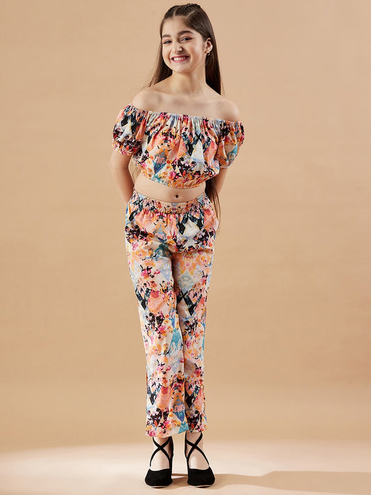 Girls Printed Top with Palazzos