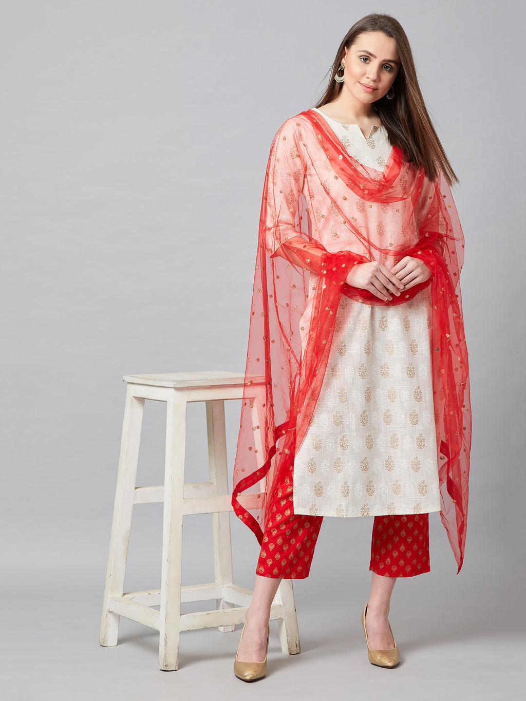 Women Straight Kurta And Palazzo Set