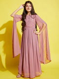 Girls Pink Georgette Maxi Dress