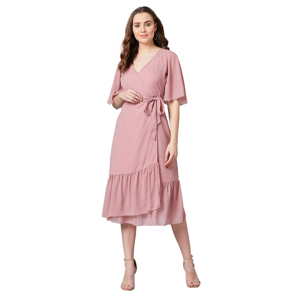 PANIT Women Wrap Midi Dress